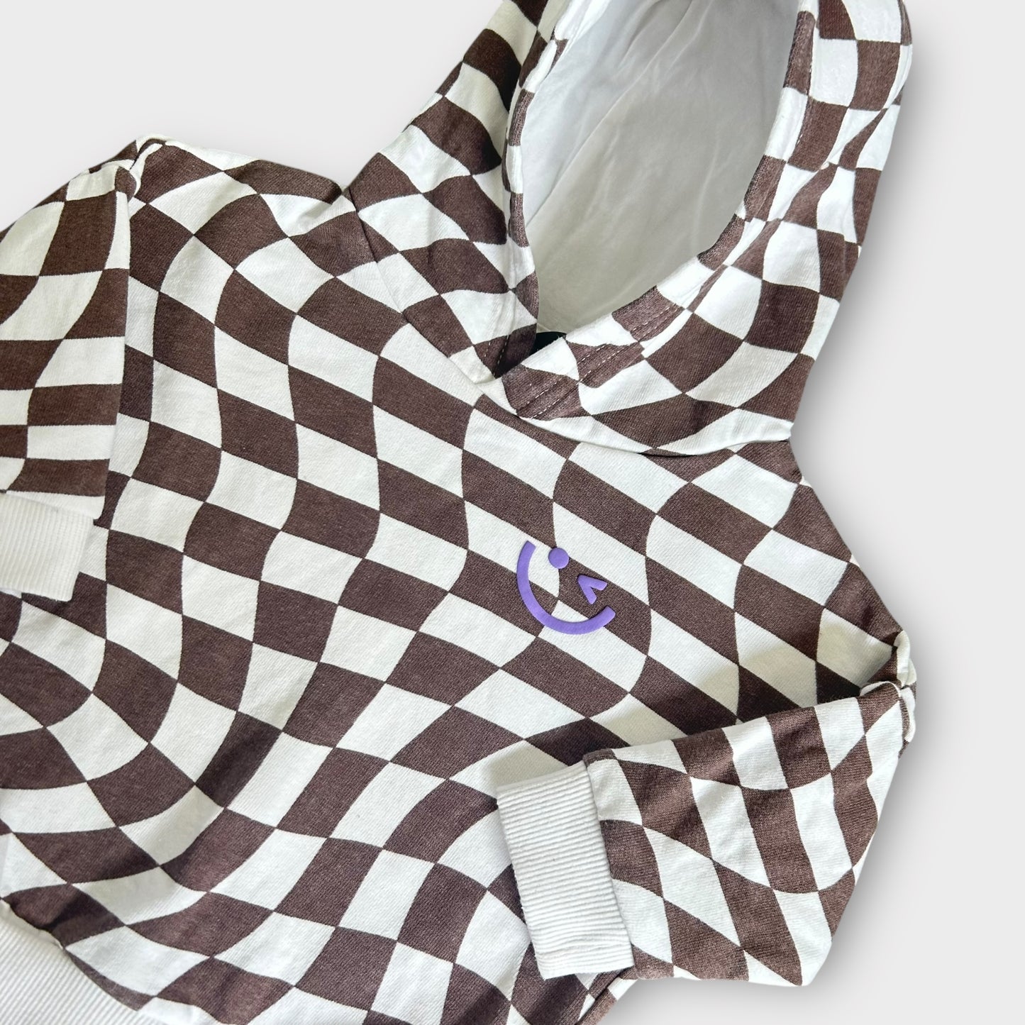 6-9 Months Next Brown Checkerboard Print Hoodie Sweatshirt