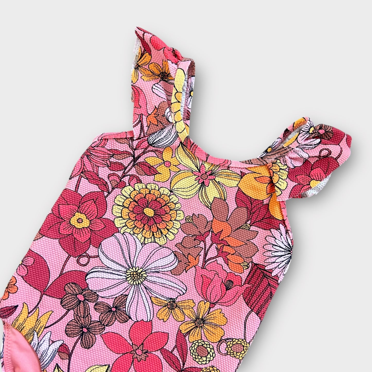 12-18 Months Next Pink and Orange Floral Swimming Costume