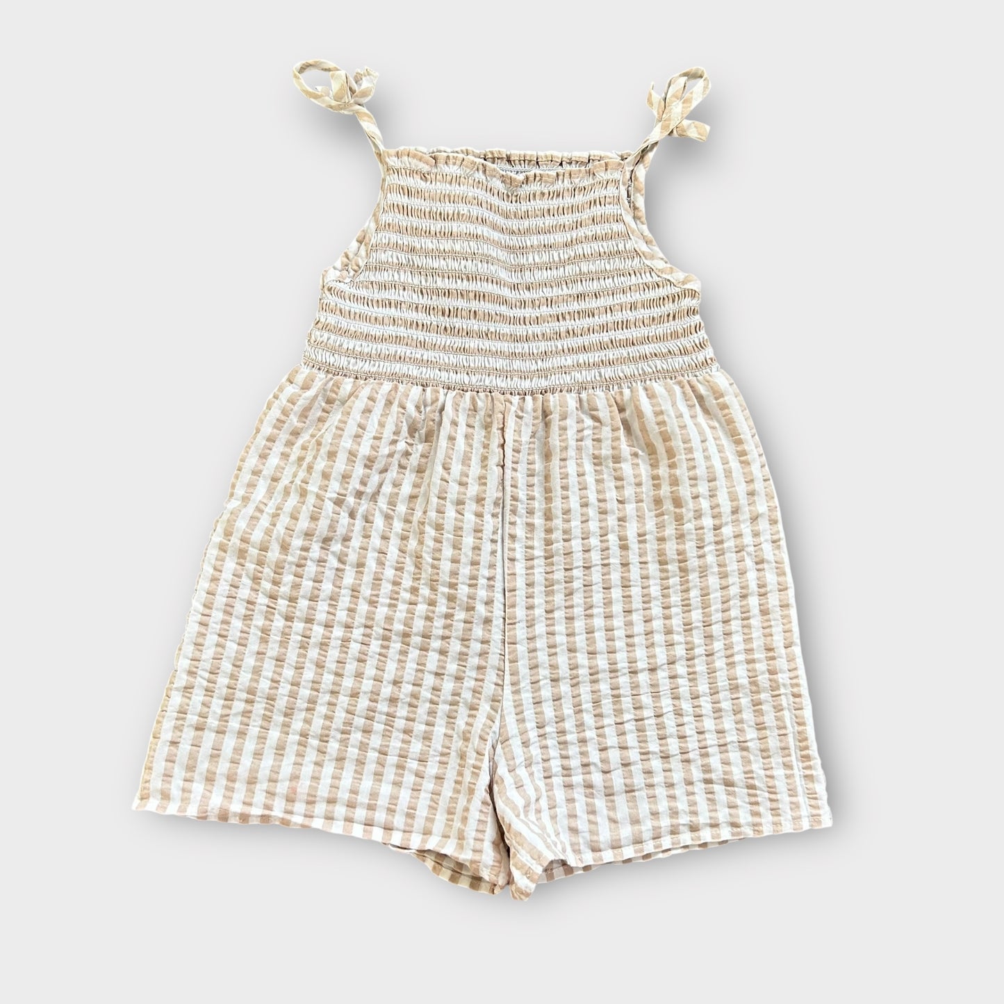 2-3 Years George Beige and White Striped Summer Romper