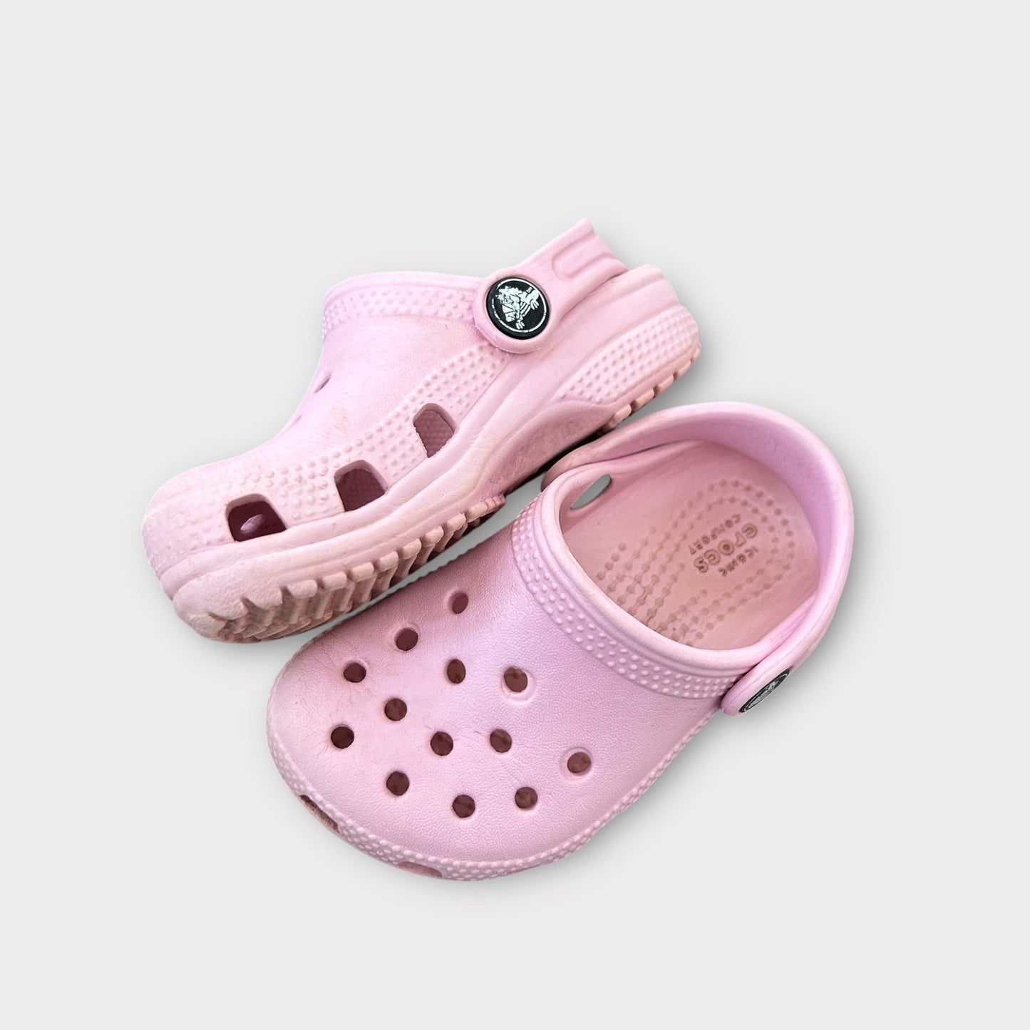 UK Infant Size 7 Light Pink Crocs Clogs