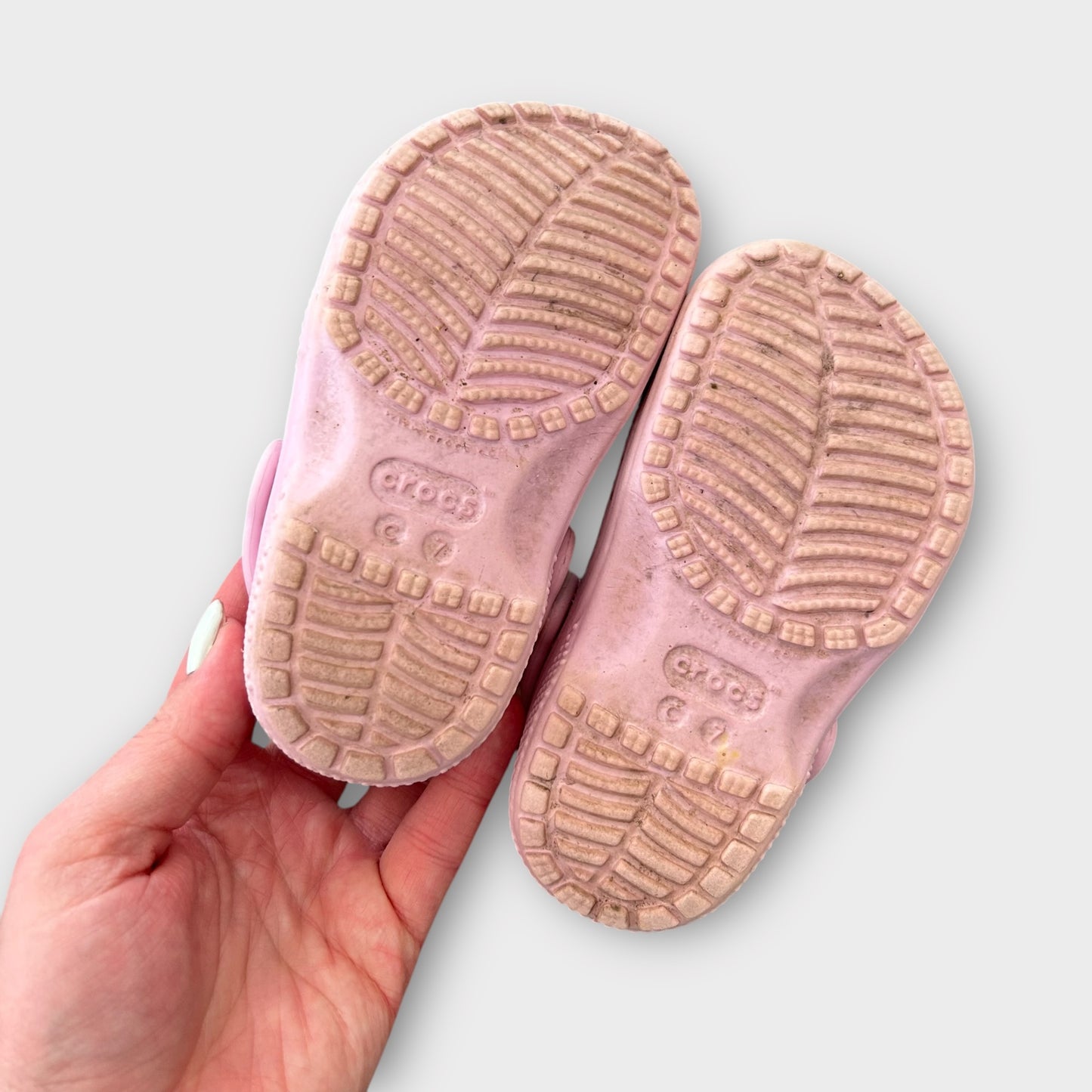 UK Infant Size 7 Light Pink Crocs Clogs