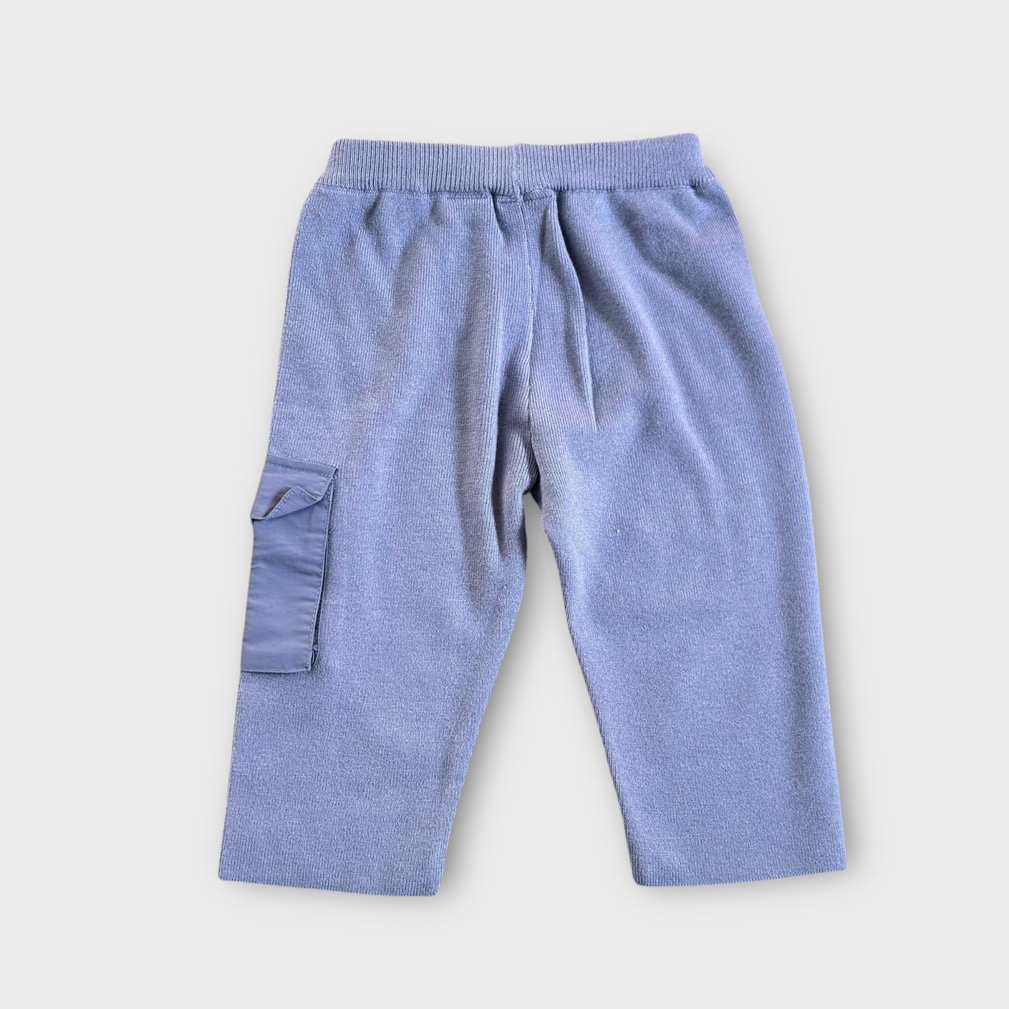 12-18 Months Zara Blue Fine Knit Cargo Style Wide Trousers New