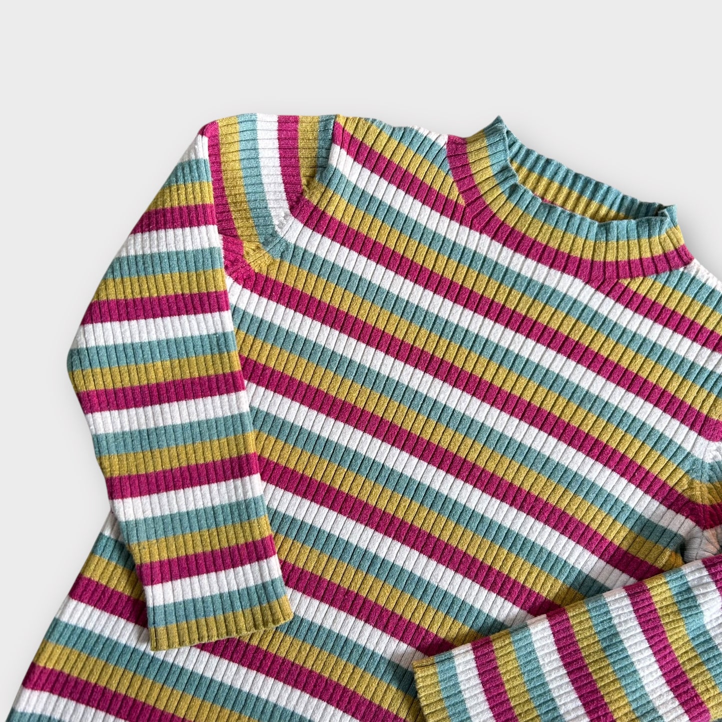 3-4 Years Zara Coloured Striped Ribbed Top