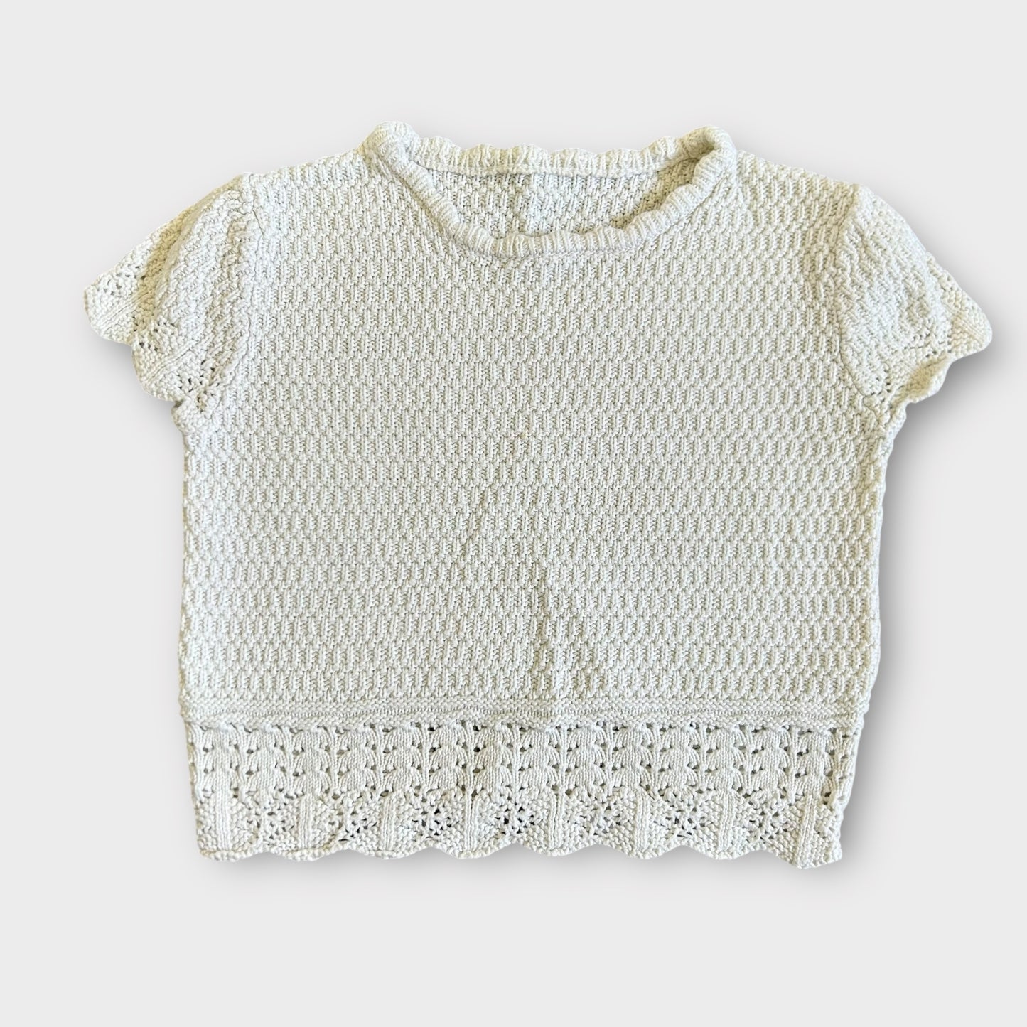 9-12 Months George White Knitted Summer Two Piece Set Top and Short