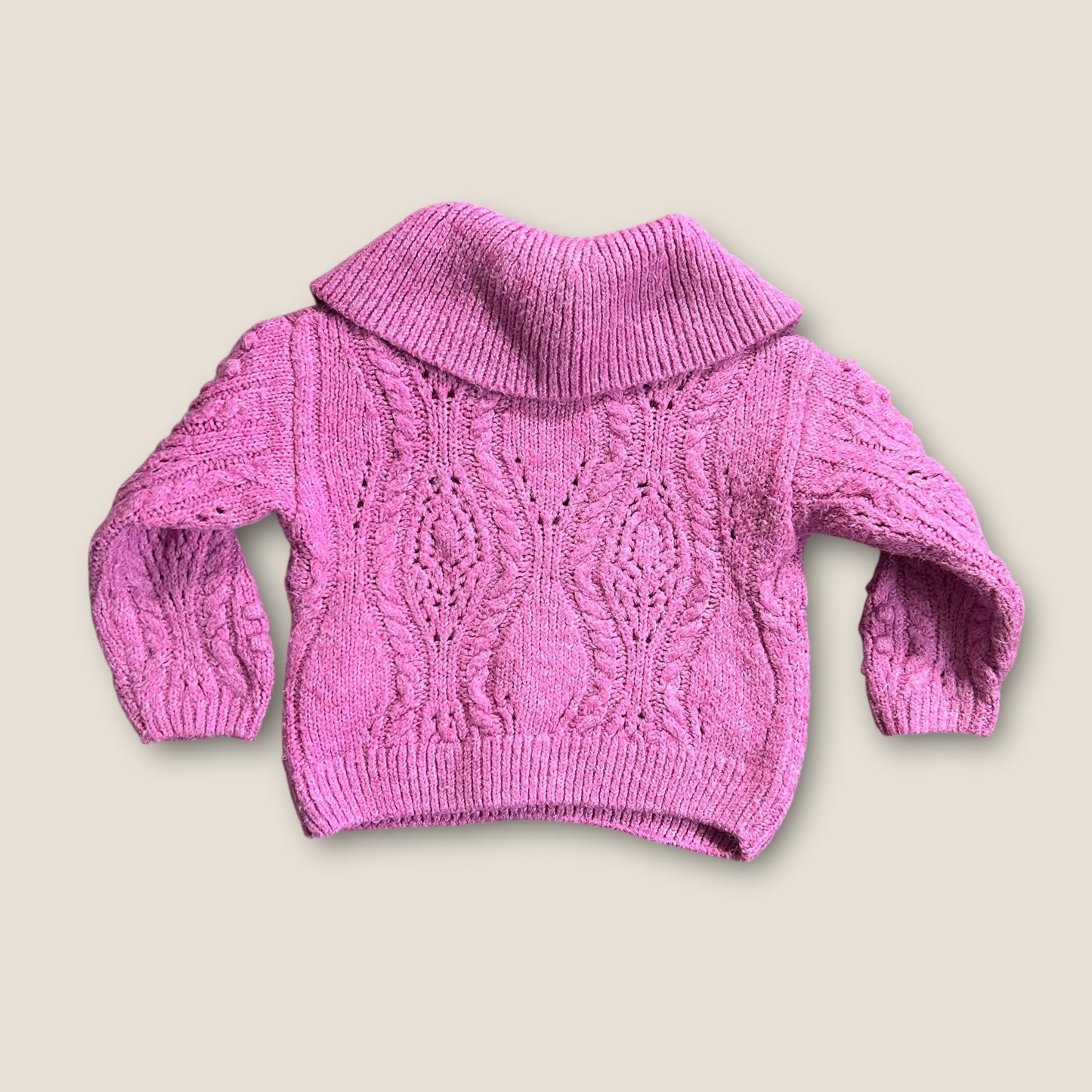 12-18 Months Zara Pink Collared Chunky Knitted Jumper