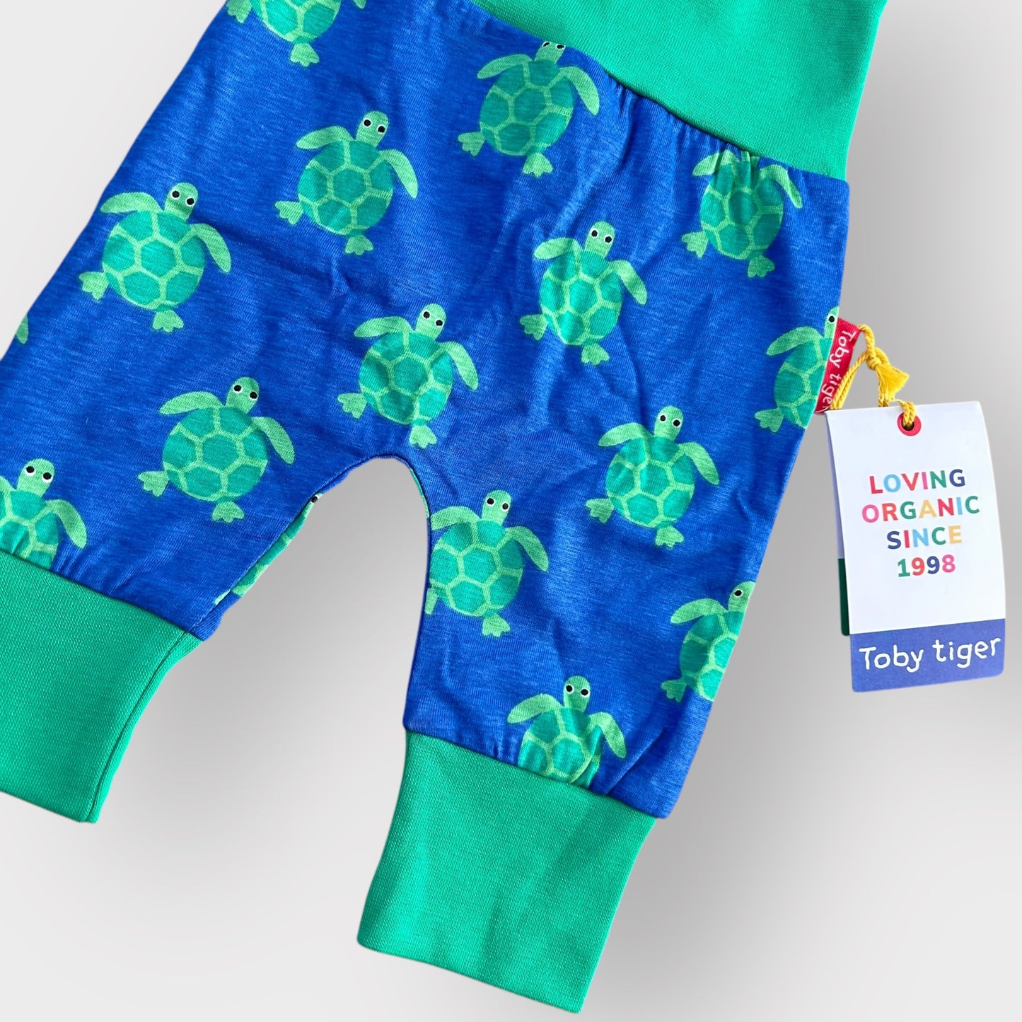 0-3 Months toby tiger Green and Blue Turtle Print Leggings Trousers New