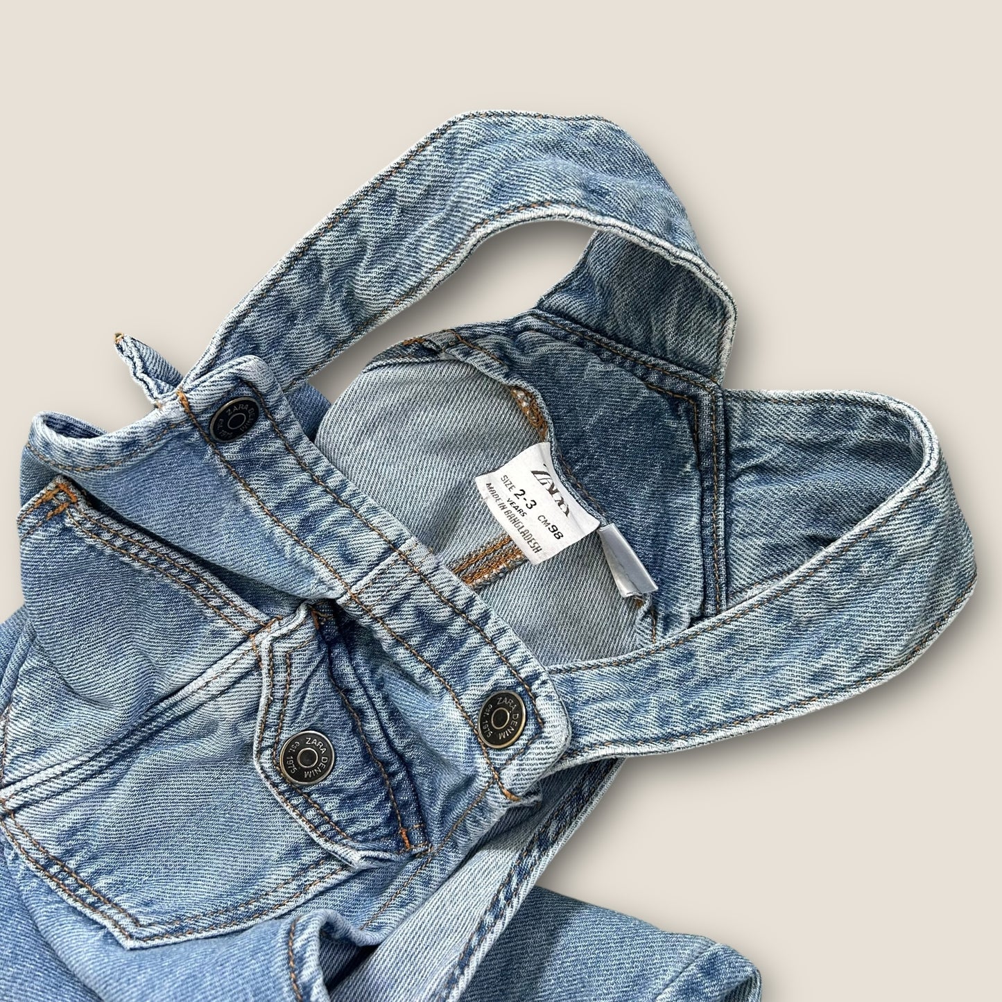 2-3 Years Zara Blue Denim Dungarees Overalls