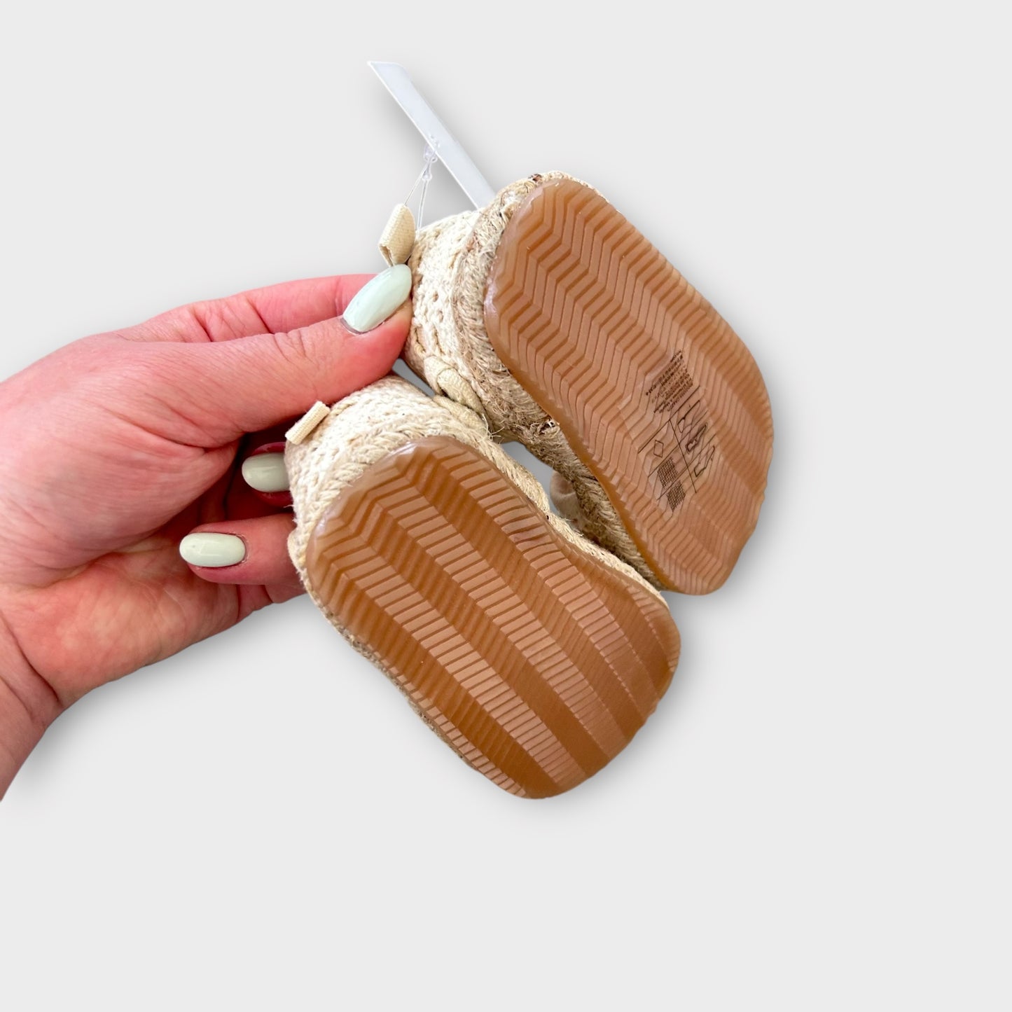 UK Infant Size 2/3 H&M Cream Crochet Knit Style Espadrille Sandals NEW