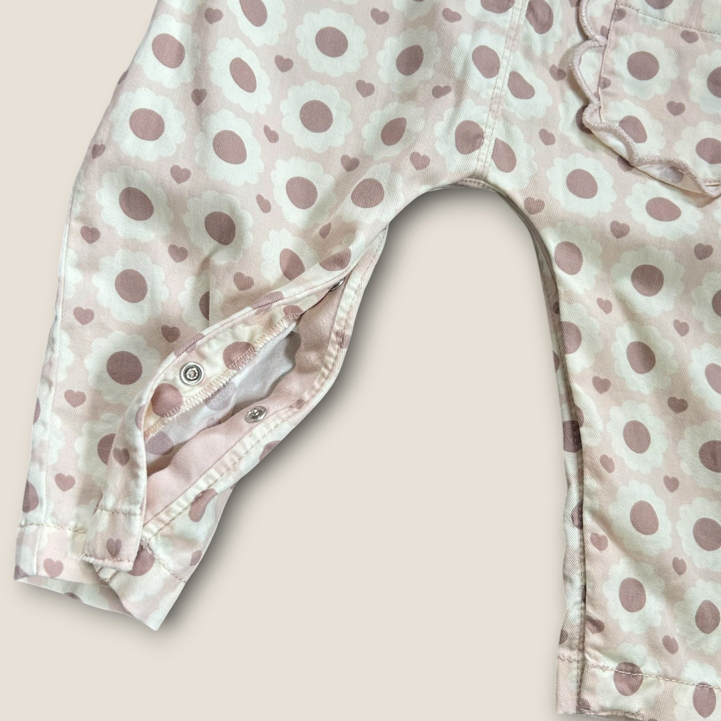 12-18 Months Next Light Retro Floral Dungarees