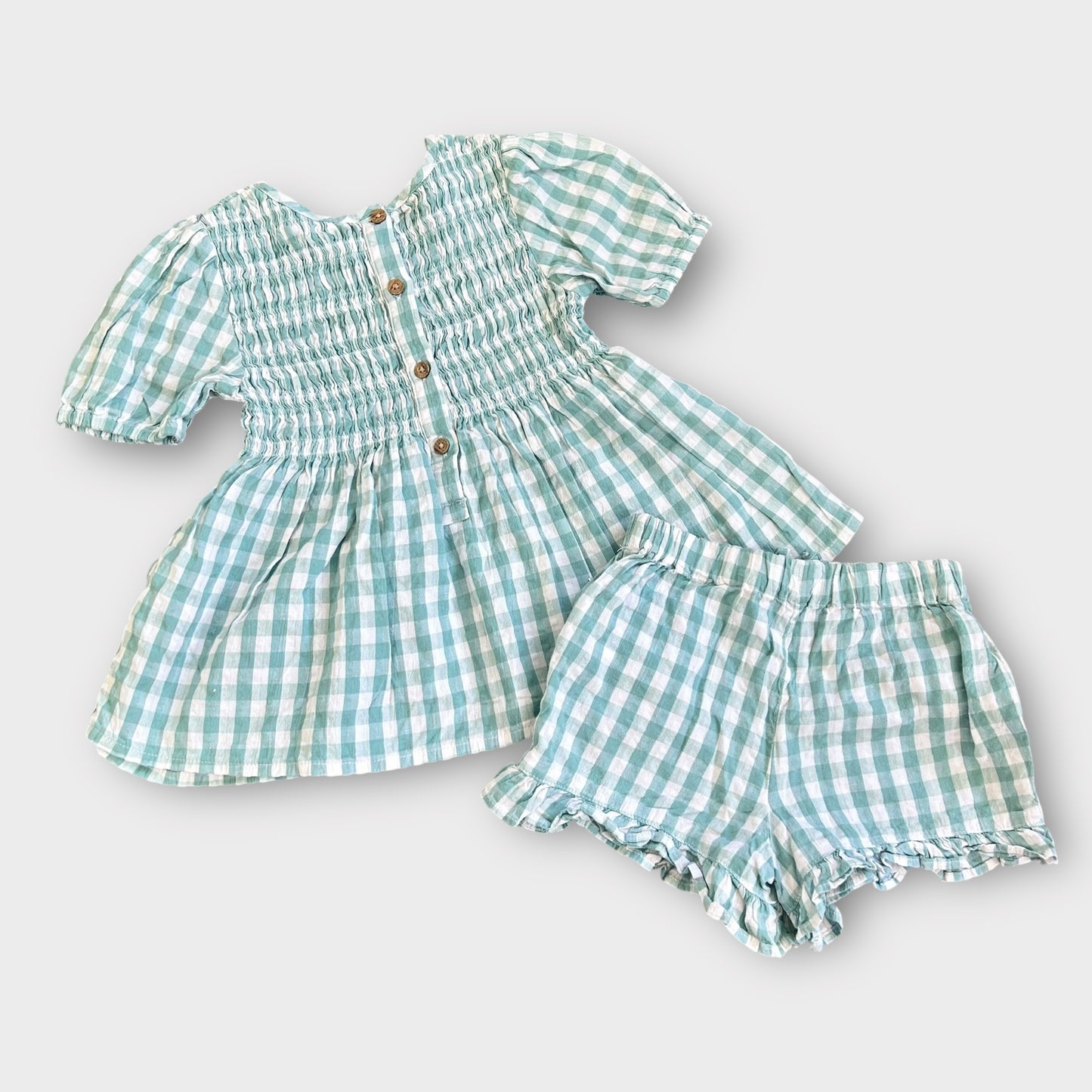 18-24 Months Matalan Green Gingham Girls Summer Co Ord Set