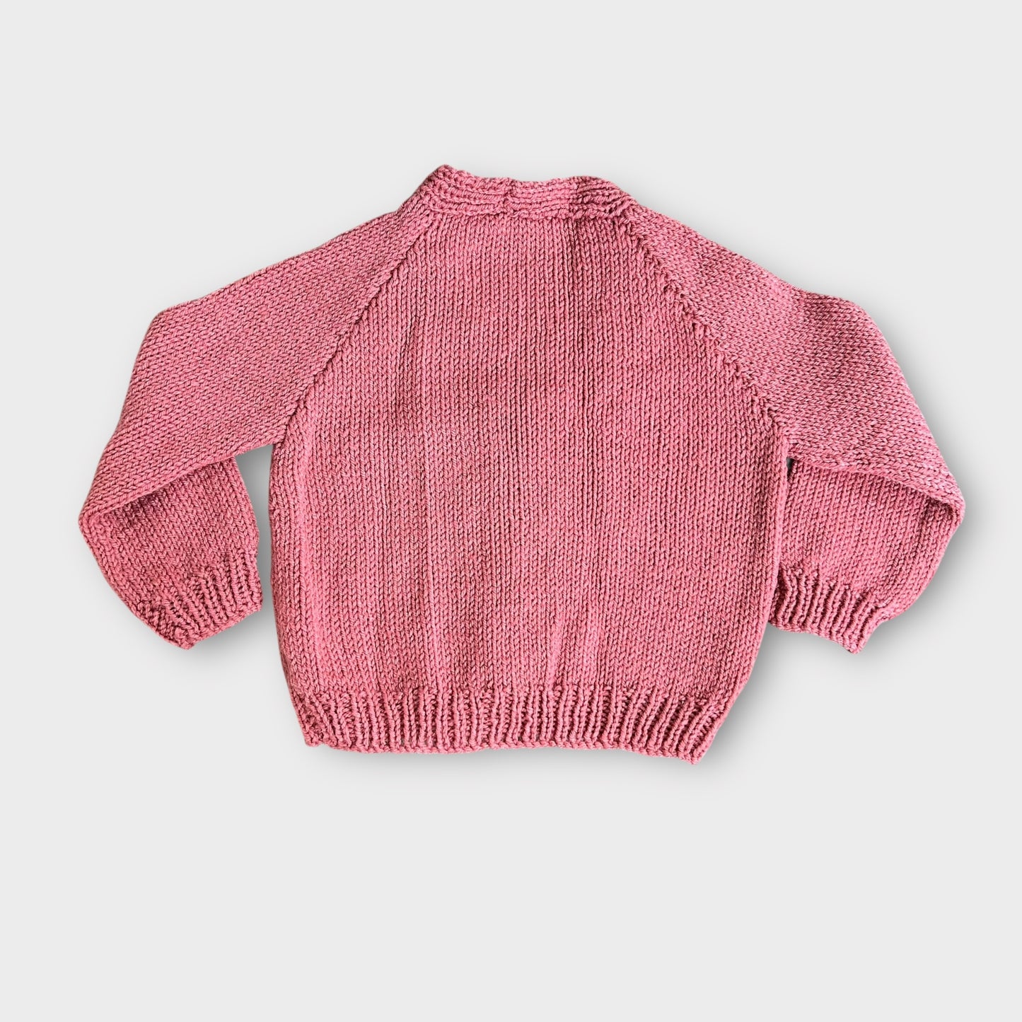 12-18 Months Pink Hand Knitted Cable Knit Cardigan