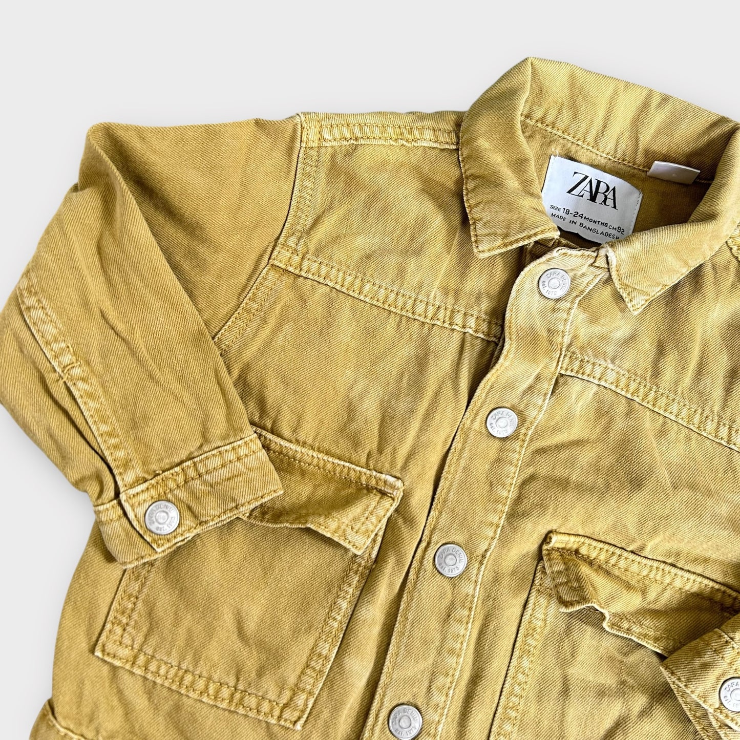 18-24 Months Zara Mustard Yellow Denim Shirt Jacket