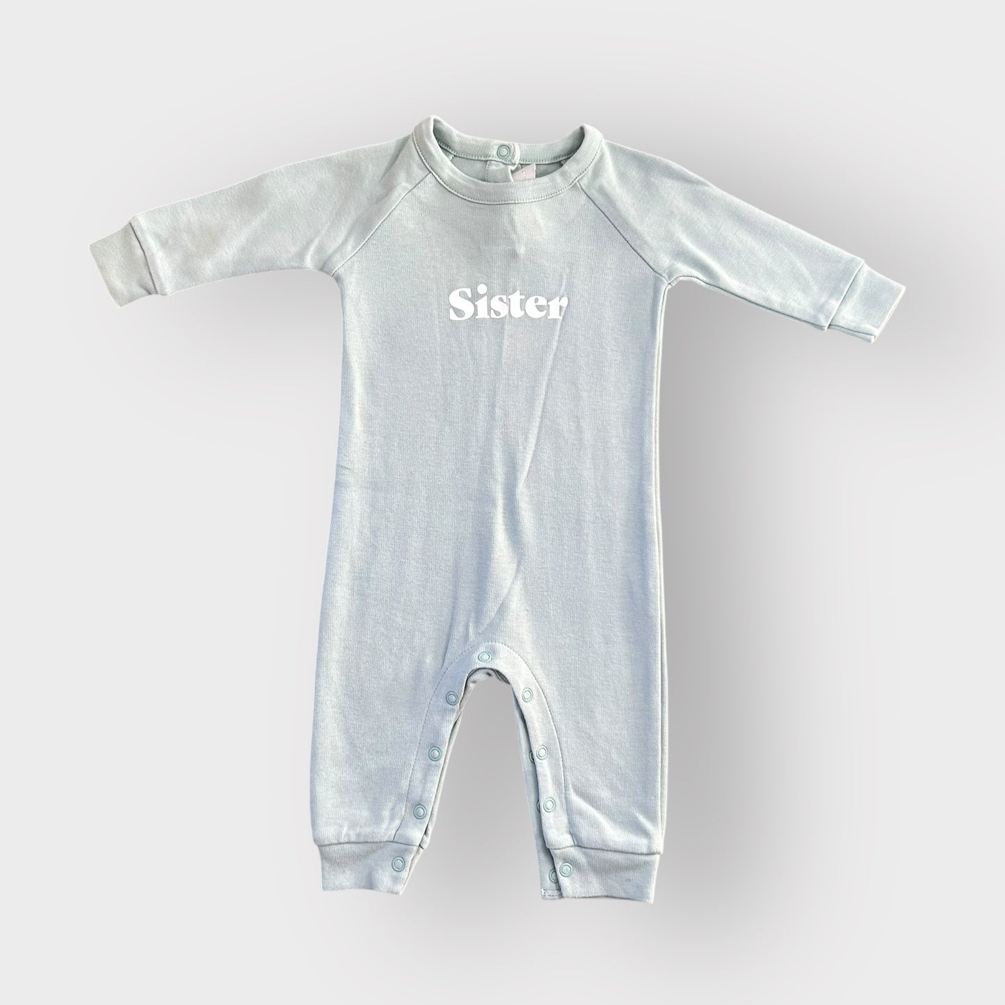 3-6 Months Bob & Blossom Sibling ‘Sister’ printed sleepsuit