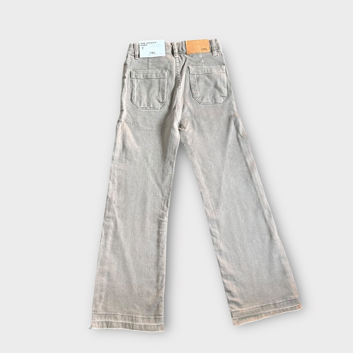 6-7 Years Zara Brown Wide Flared Jeans Trousers New