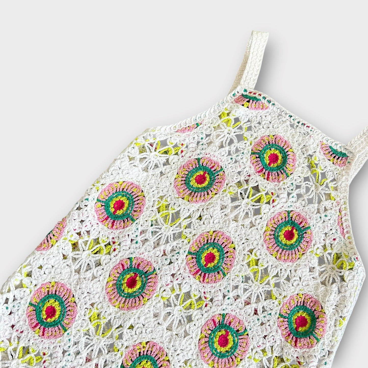 3-4 Years Matalan White and Pink Crochet Knitted Summer Dress