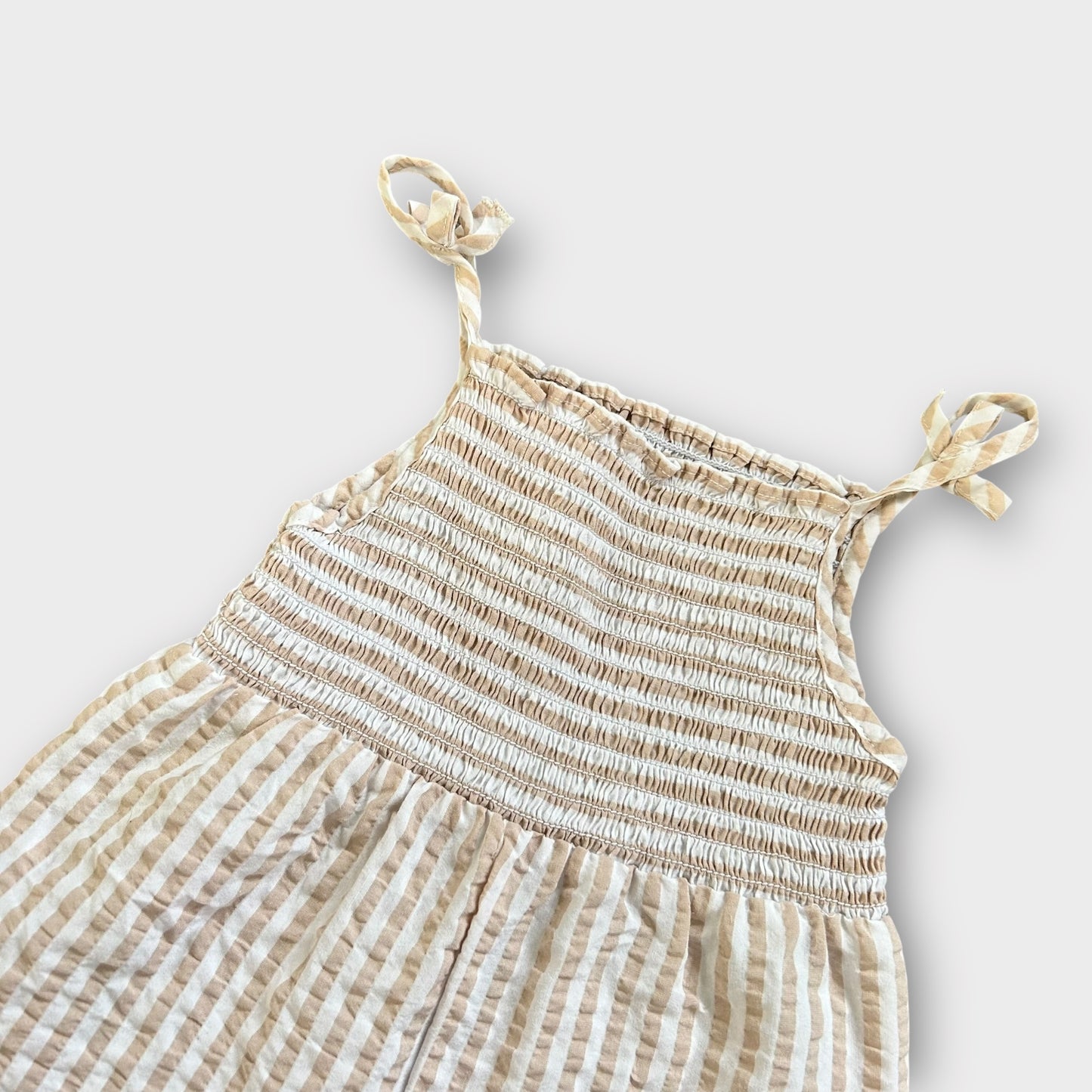 2-3 Years George Beige and White Striped Summer Romper