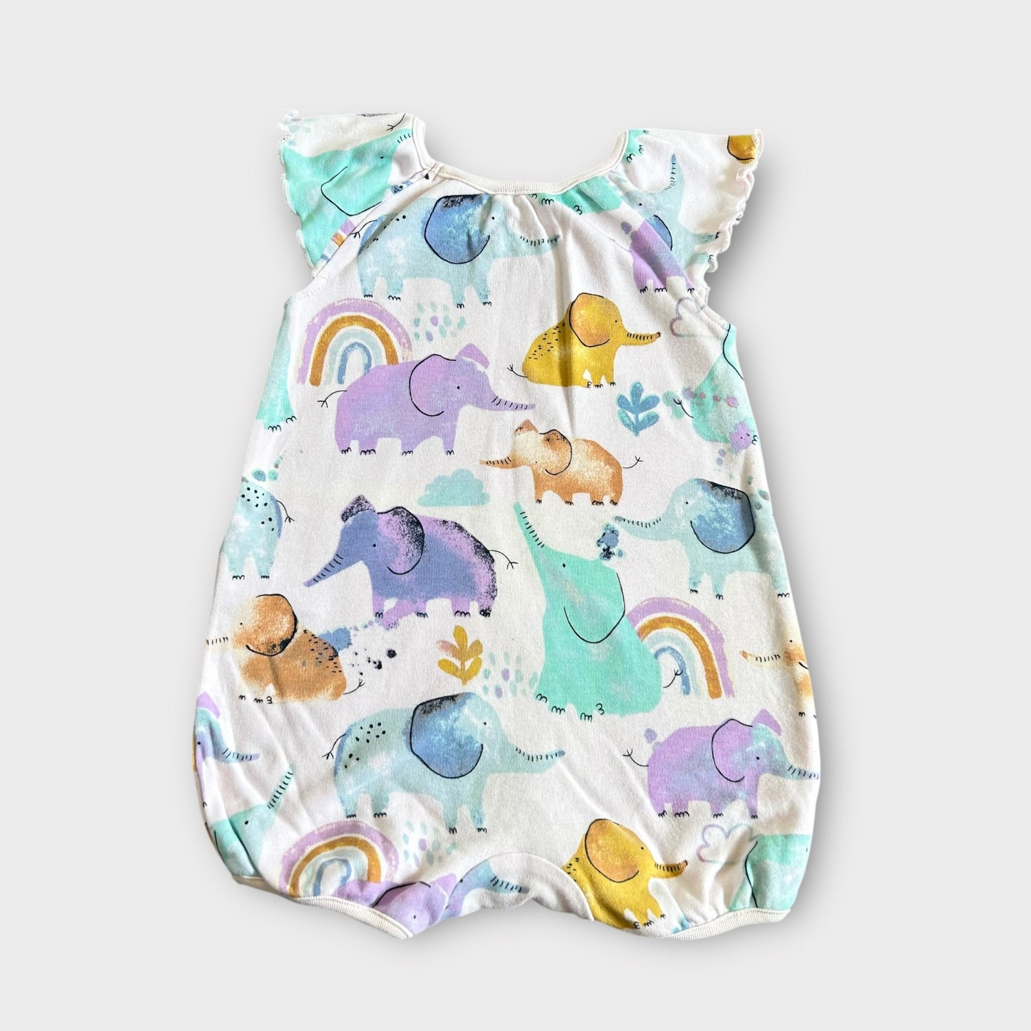 3-6 Months Next Pastel Elephants Cotton Summer Romper