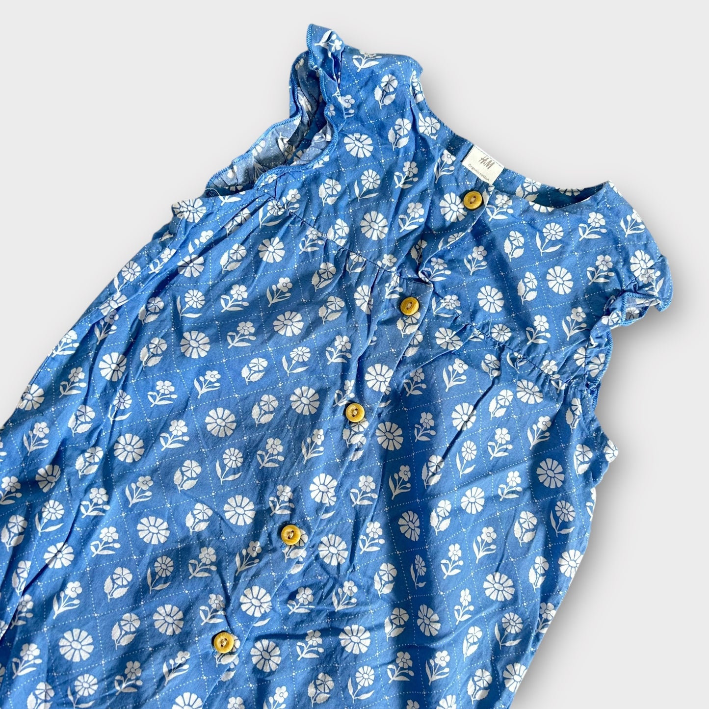 3-4 Years H&M Blue and White Floral Romper Playsuit