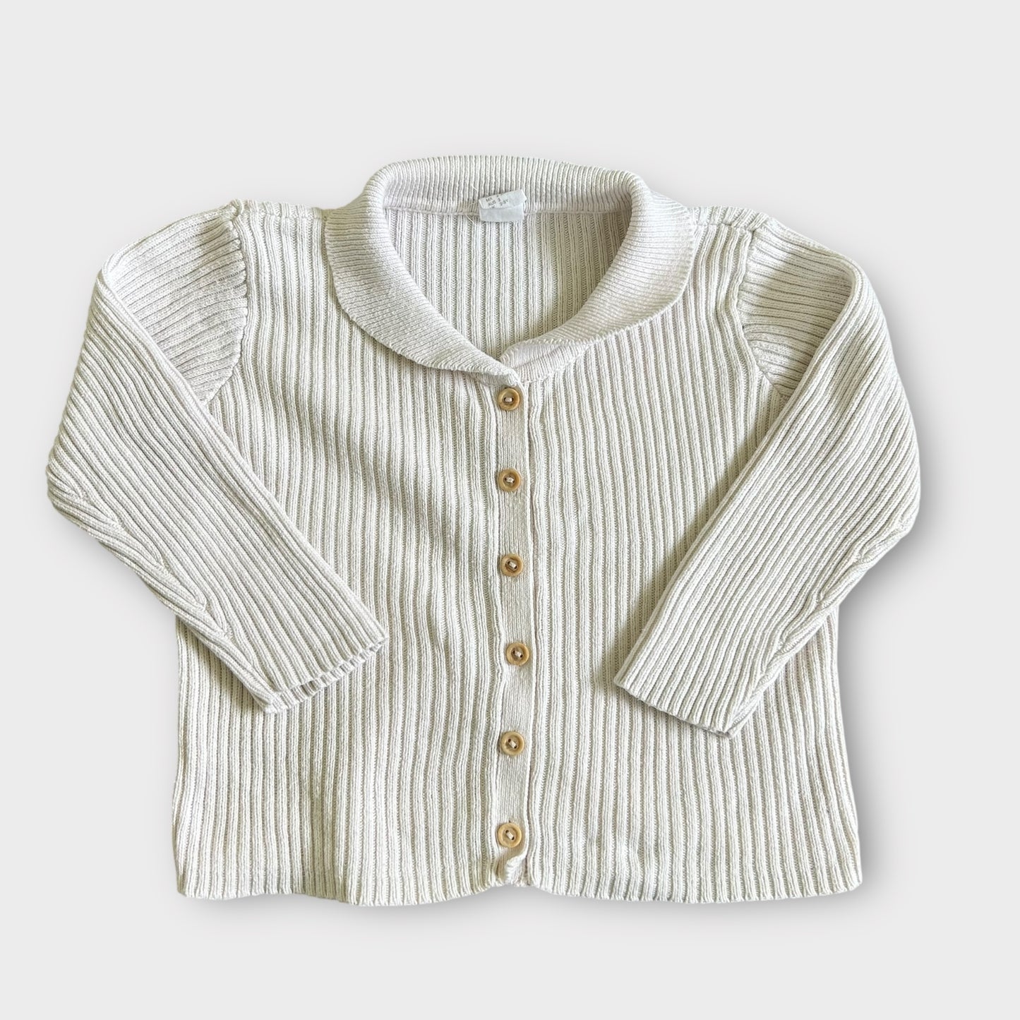 2-3 Years H&M Cream Ribbed Knitted Cardigan