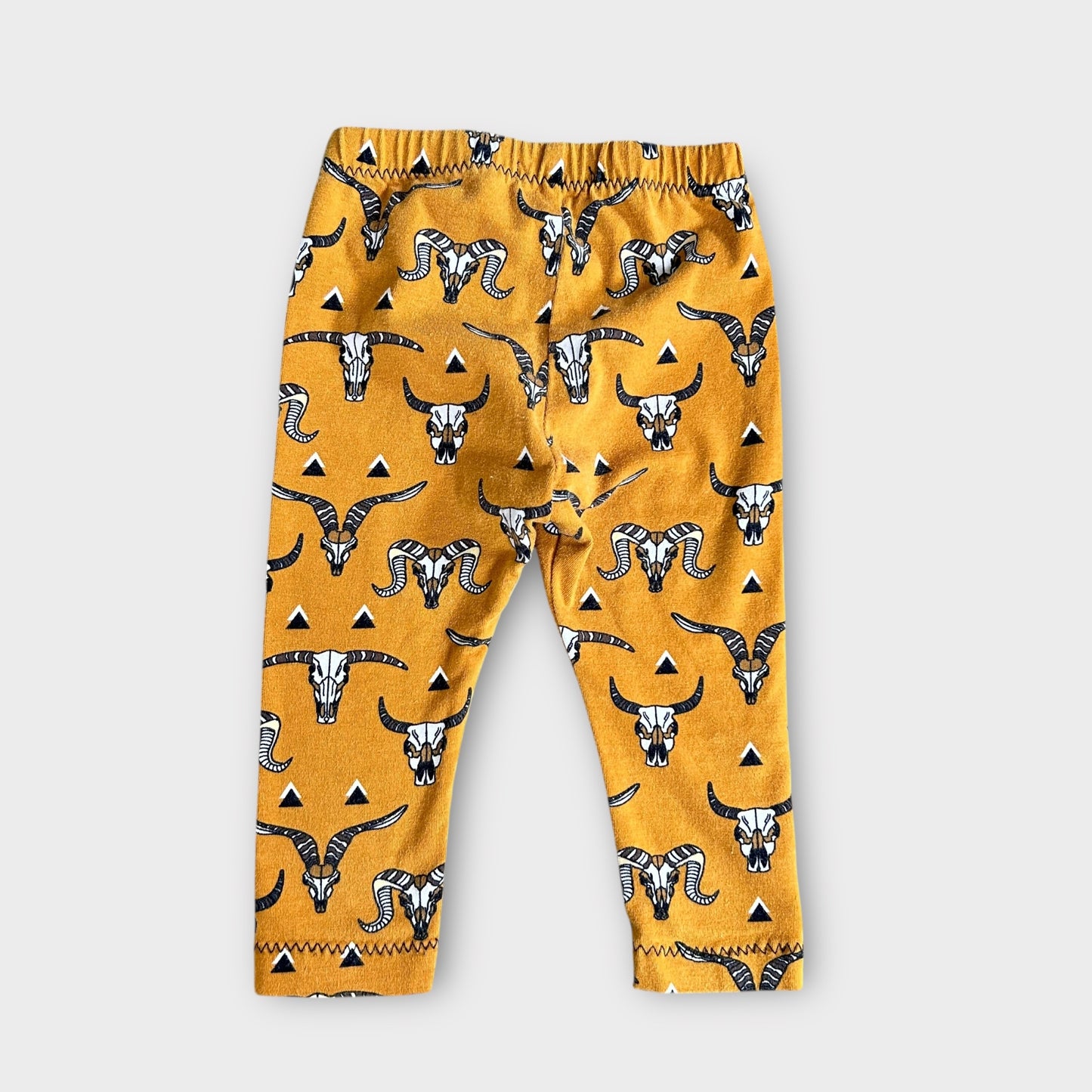 3-6 Months Hand Made Belle & Benjamin Mustard Yellow Animal Leggings