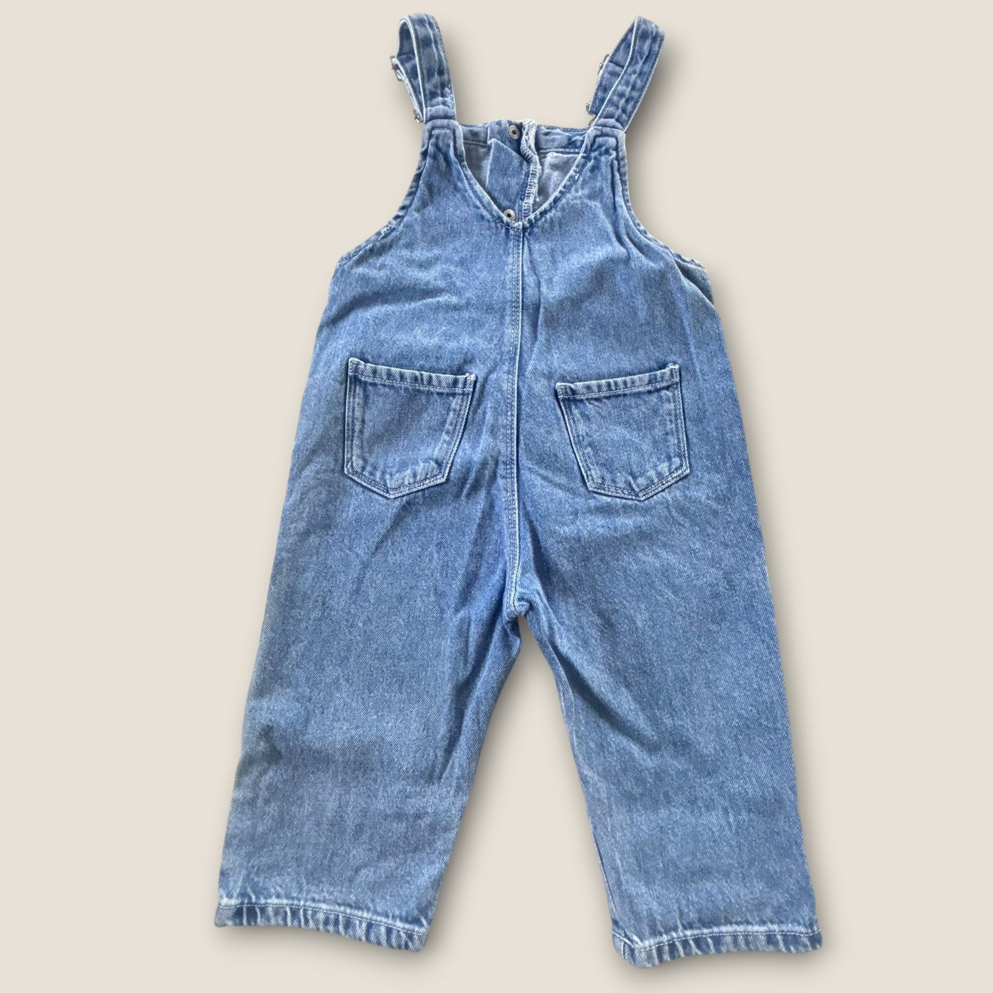 12-18 Months Zara Denim Embroidered Floral Dungarees