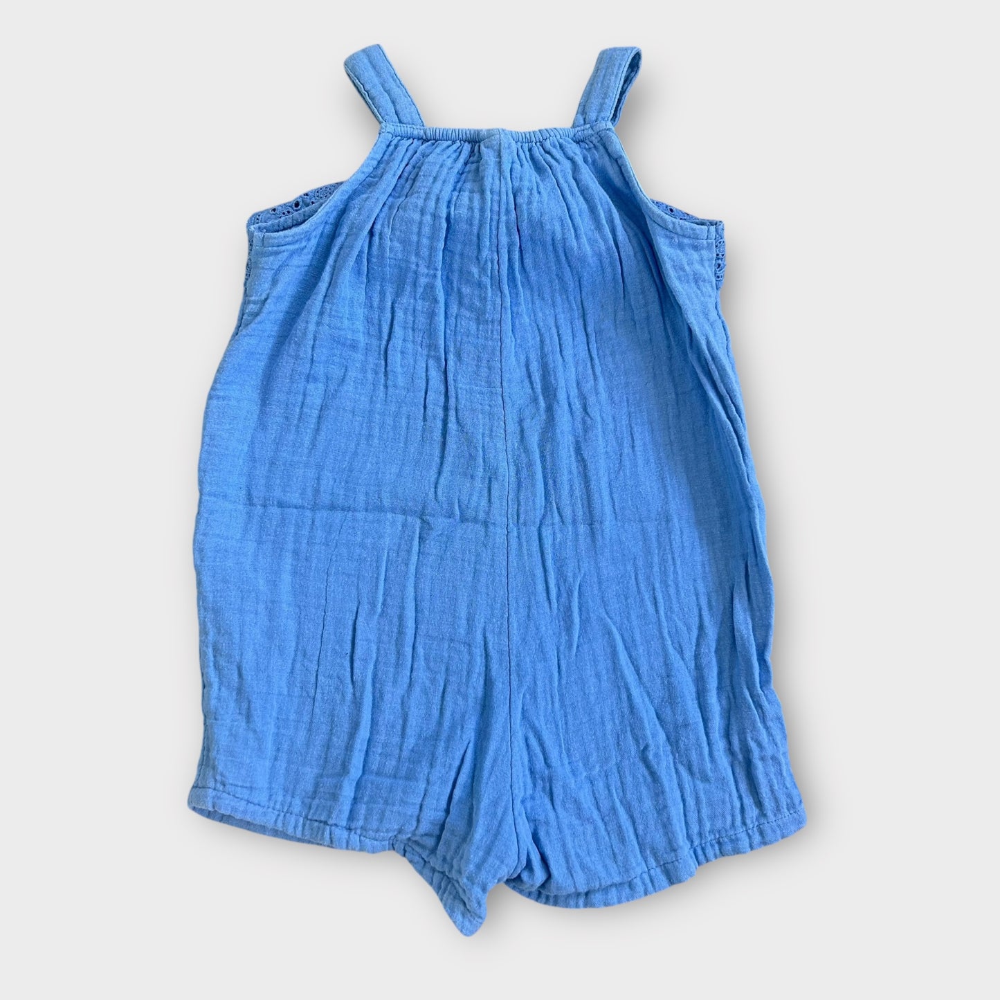 12-18 Months H&M Blue Muslin Cotton Summer Playsuit Romper