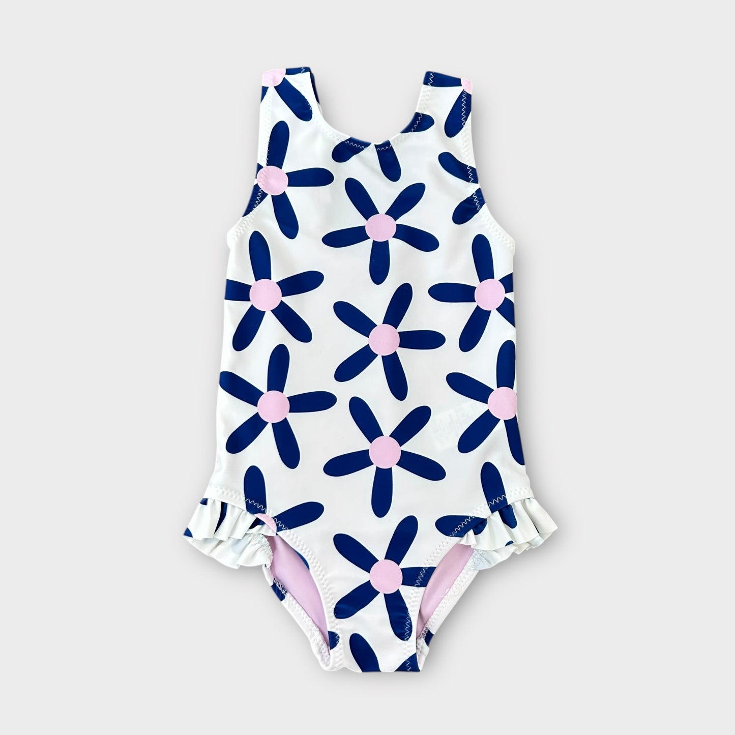 9-12 Months Next Blue Floral Print Swimming Costume