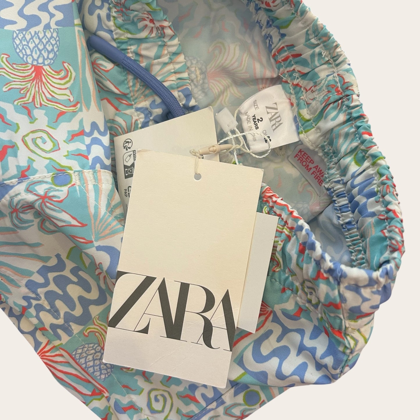 1.5-2 years Zara Blue Tropical Print Swim Shorts New