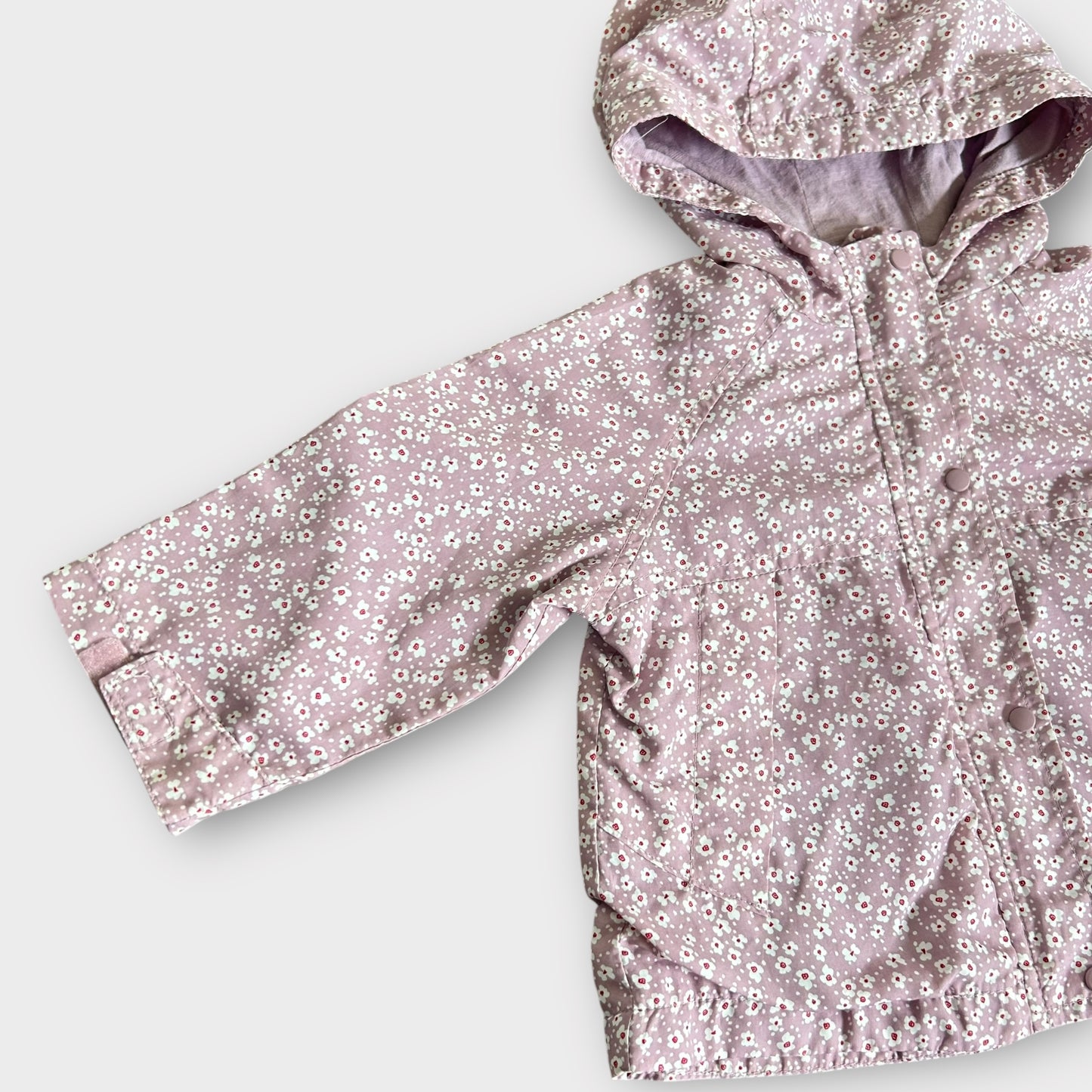 9-12 Months Zara Pastel Lilac Pink Ditsy Floral Rain Jacket Windbreaker
