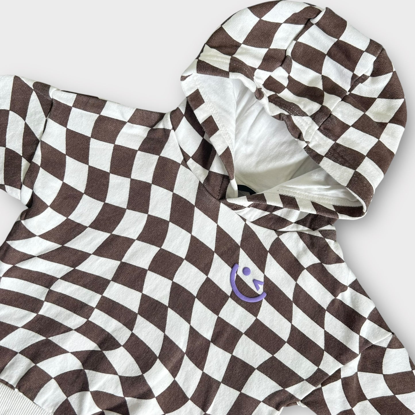 9-12 Months Next Brown Checkerboard Print Hoodie Sweatshirt