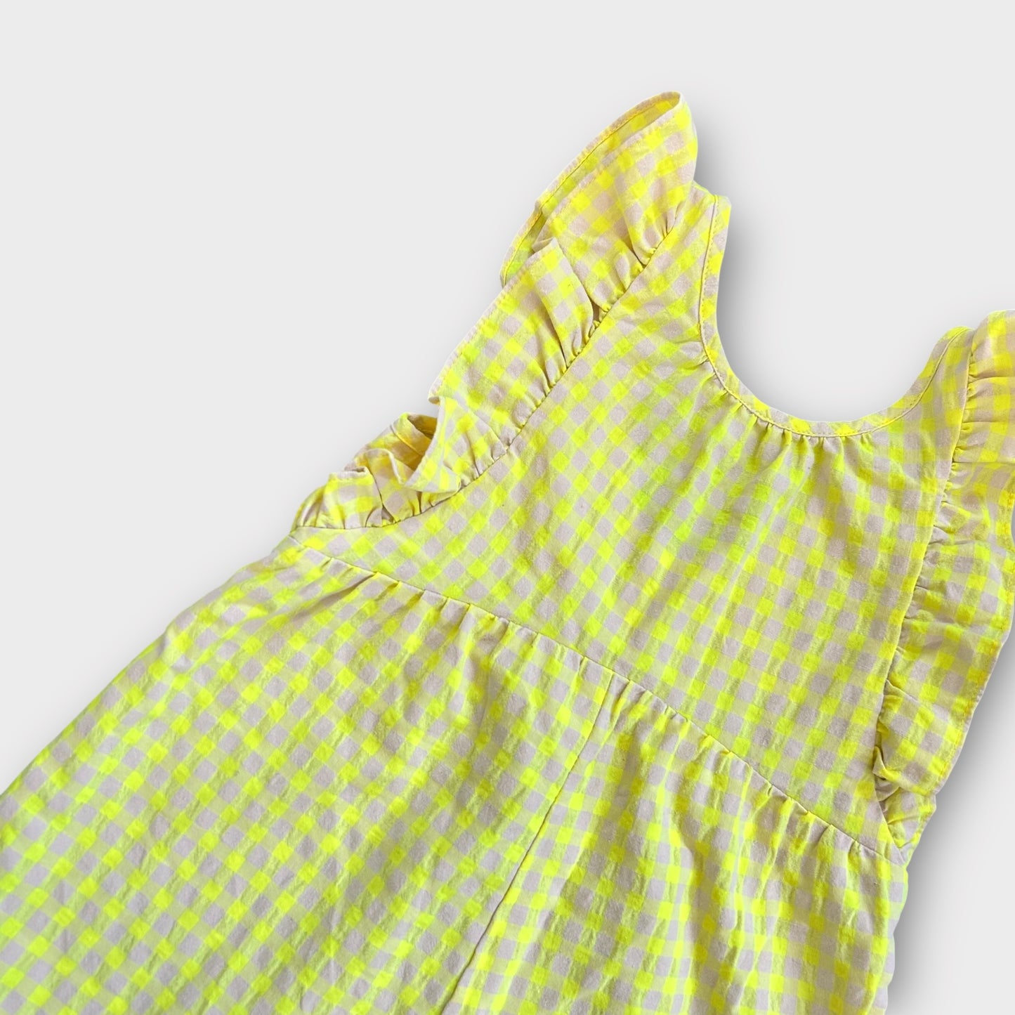 2-3 Years Zara Bright Yellow and Beige Gingham Summer Playsuit Romper