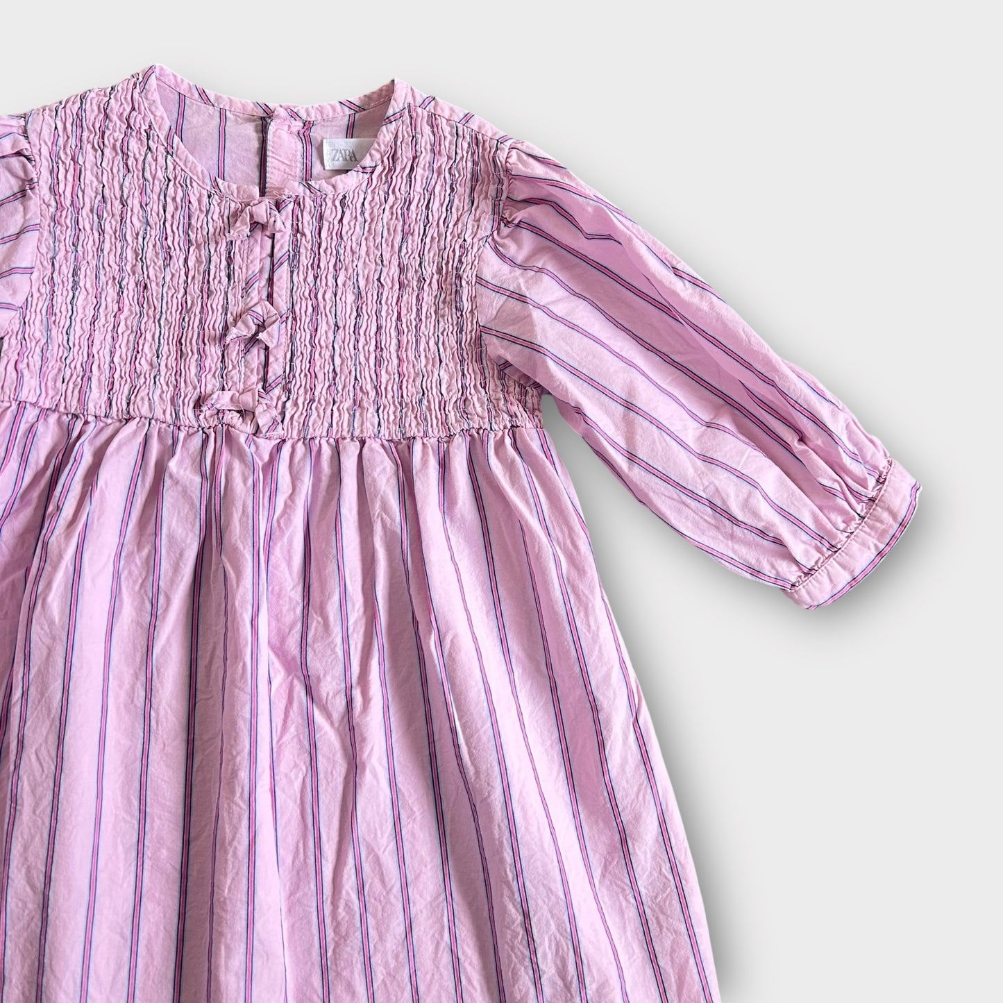 5-6 Years Zara Pink Striped Shirt Dress