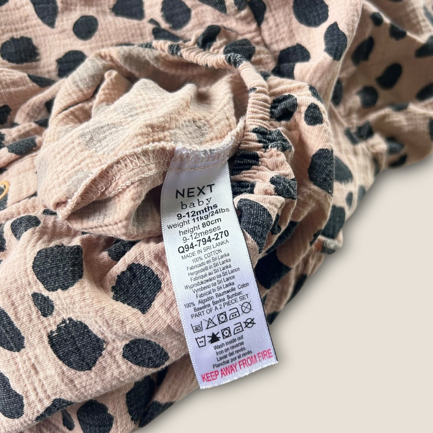 9-12 Months Next Beige Polka Dot Bubble Romper