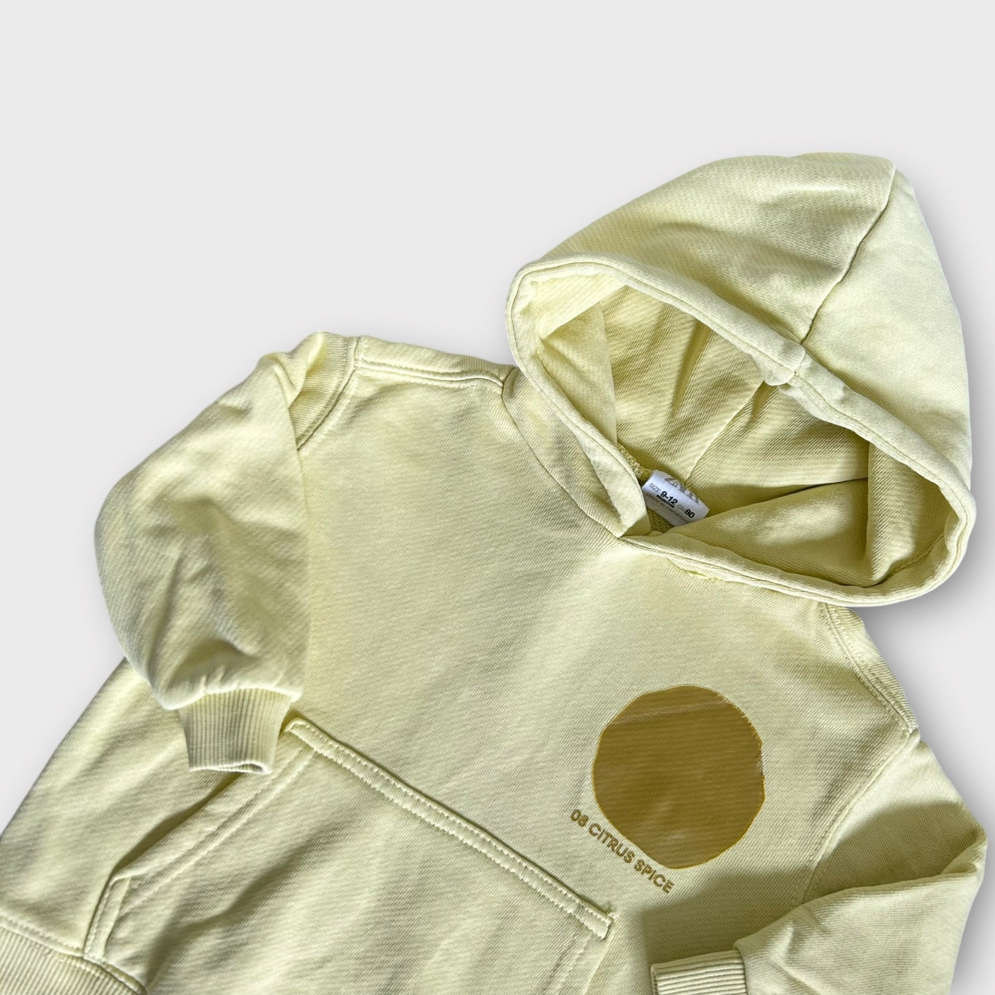 9-12 Months Zara Yellow Graphic Hooded Sweatshirt
