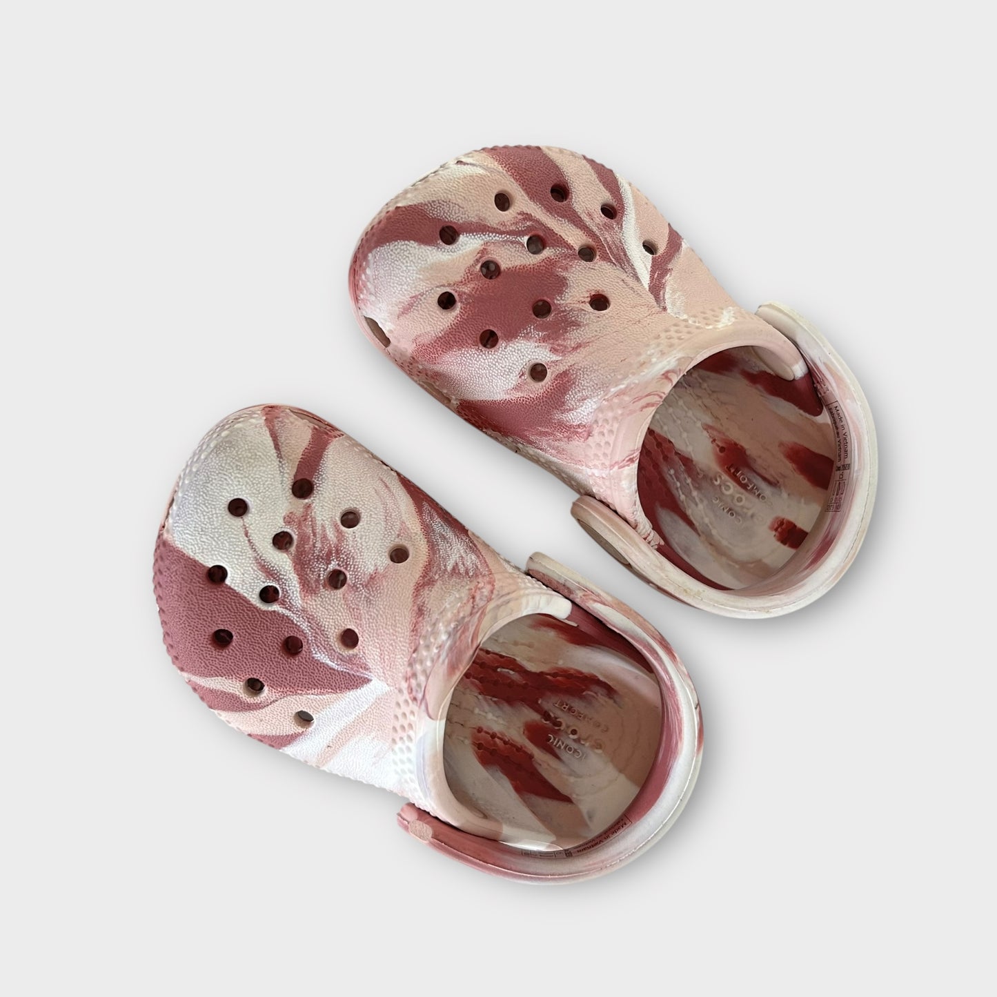 UK Infant Size 5 Pink Marbled Crocs Clog Sandals