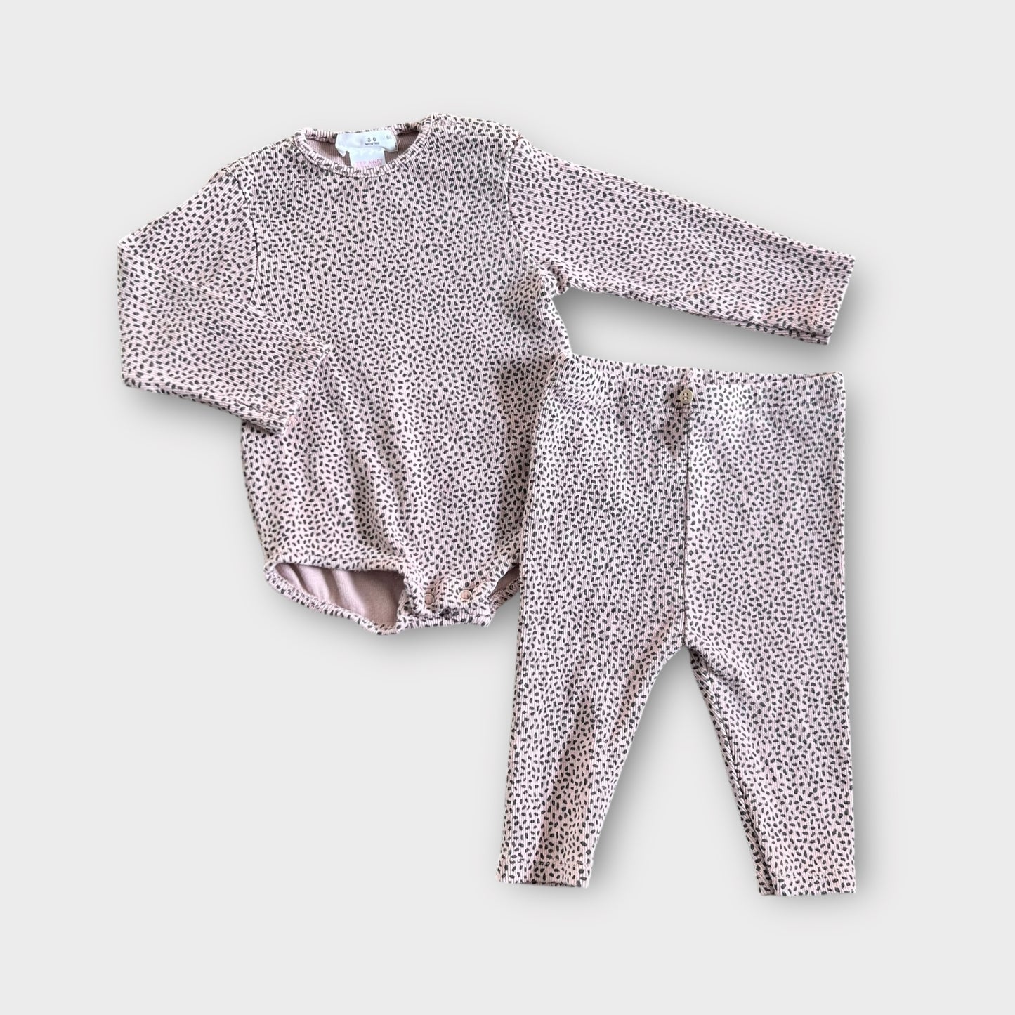 3-6 Months Zara Pink Dalmatian Spotty Bodysuit and Leggings Co ord Set