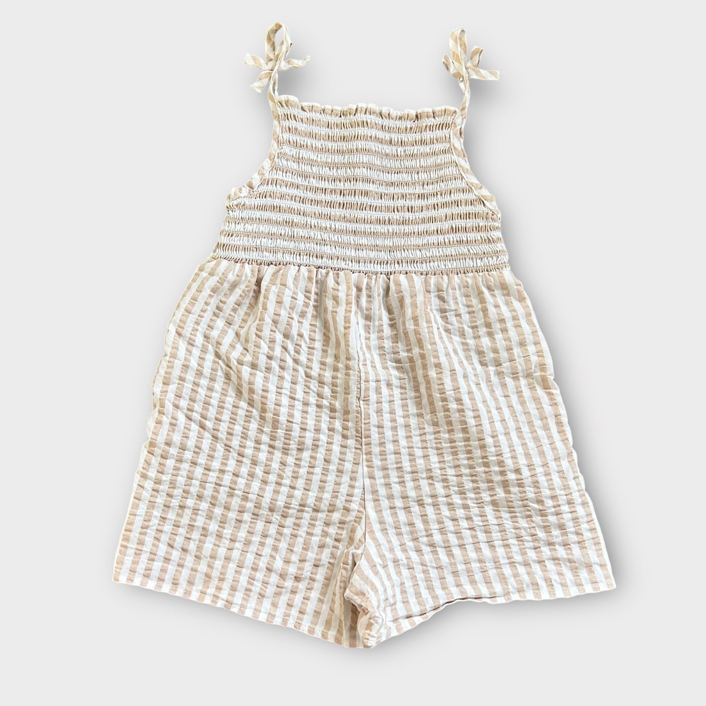 2-3 Years George Beige and White Striped Summer Romper