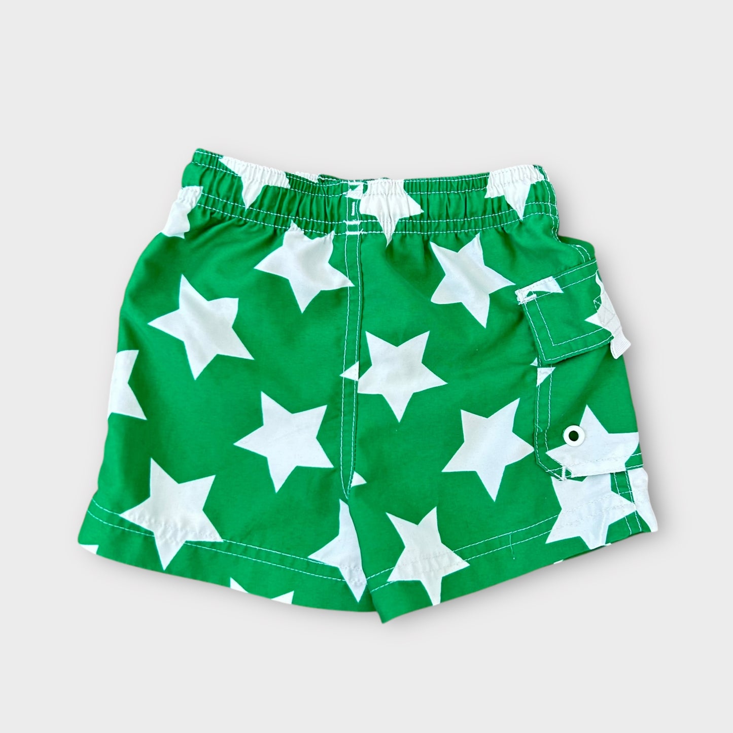 6-9 Months Next Green and White Stars Printed Swim Shorts Trunks