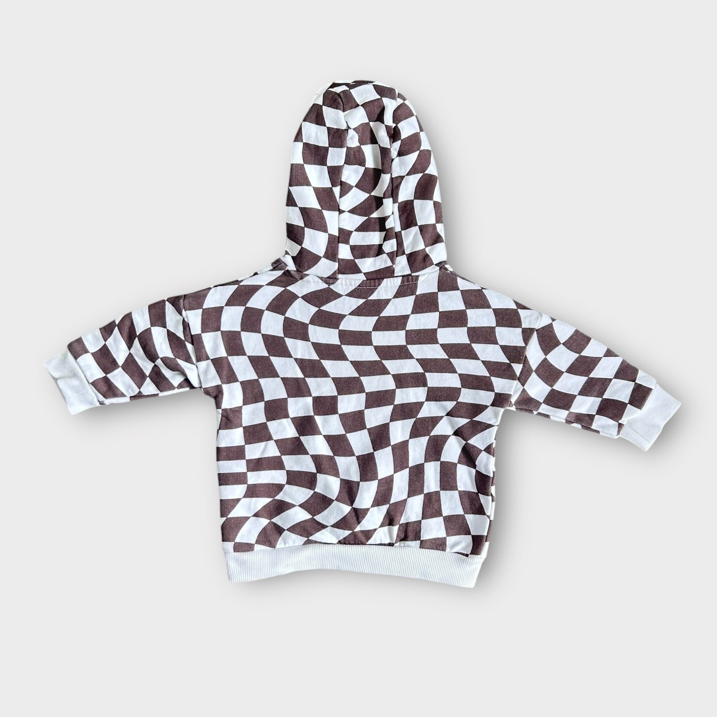 9-12 Months Next Brown Checkerboard Print Hoodie Sweatshirt