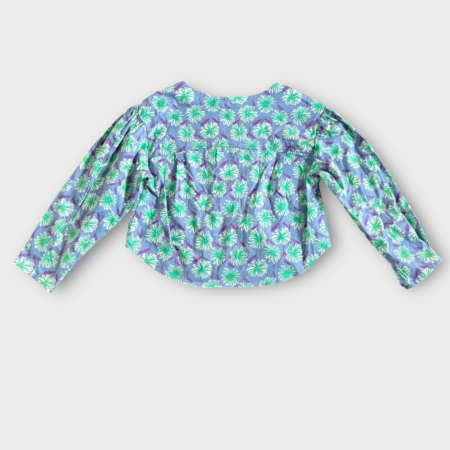 8-9 Years Zara Blue and Green Floral Blouse Shirt Top New