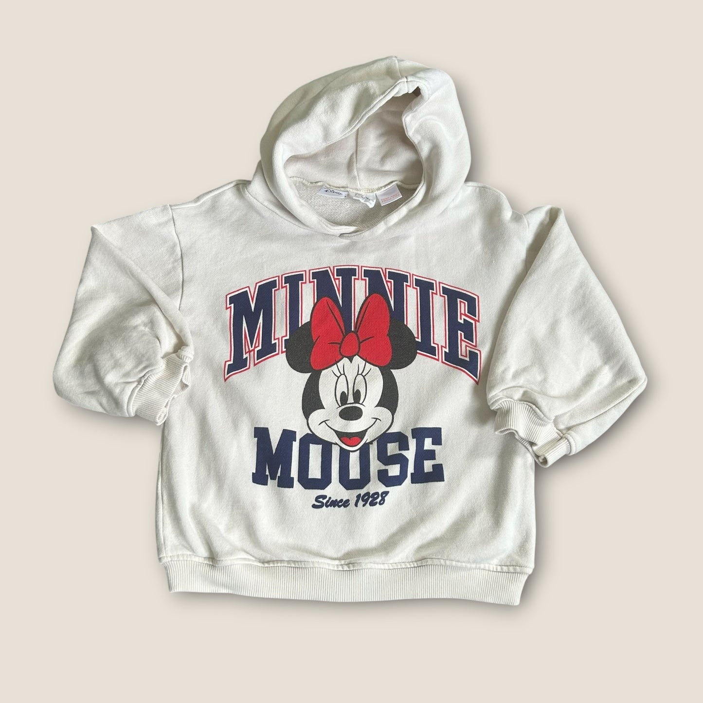 4-5 Years Zara Cream Disney Minnie Mouse Hoodie Sweatshirt