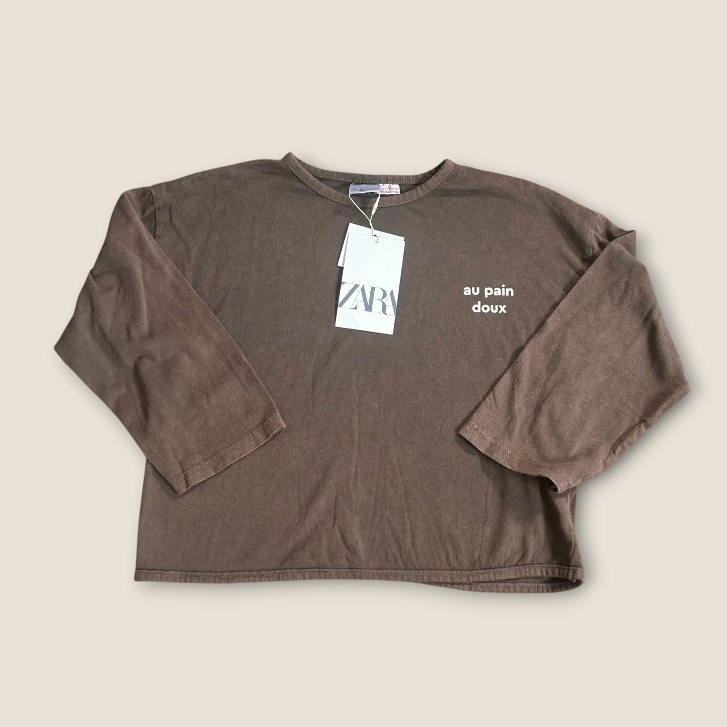 3-4 Years Zara Brown Long Sleeve Jersey Top New