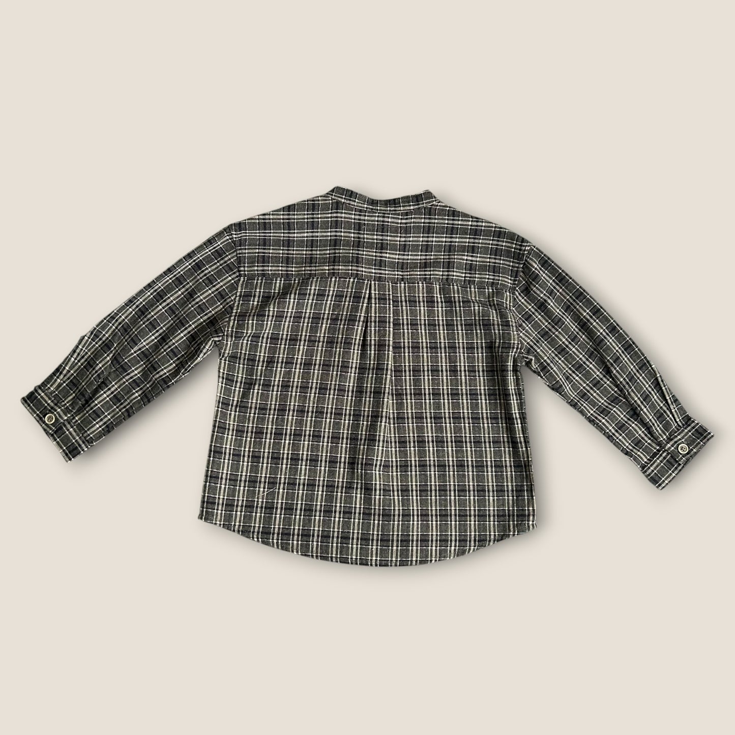 3-4 Years Zara Khaki Green Checkered Flannel Shirt New