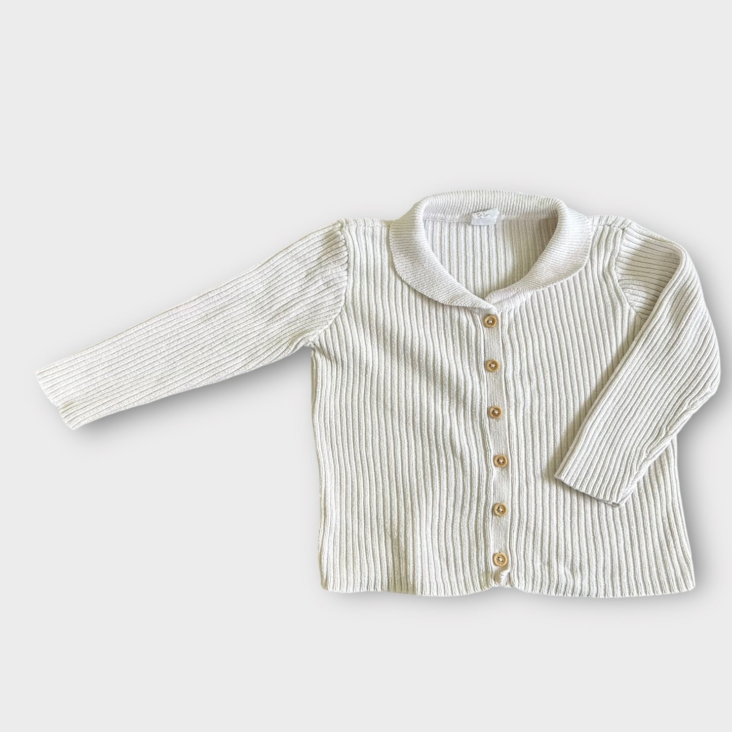 2-3 Years H&M Cream Ribbed Knitted Cardigan