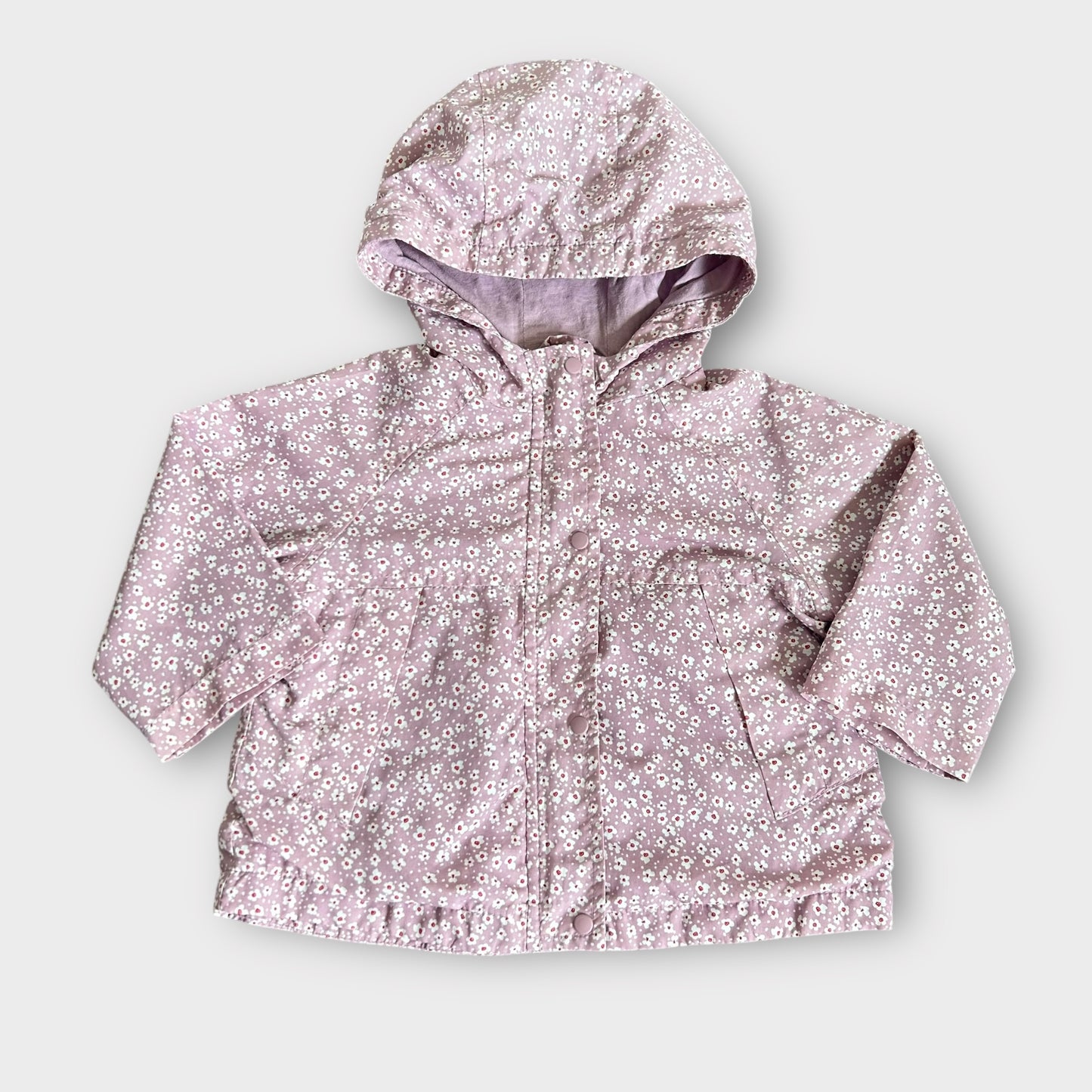 9-12 Months Zara Pastel Lilac Pink Ditsy Floral Rain Jacket Windbreaker