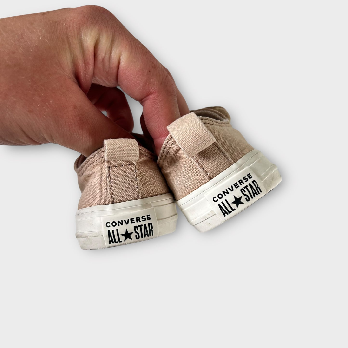 UK Infant Size 4 Unisex Converse Velcro Beige Teddybears