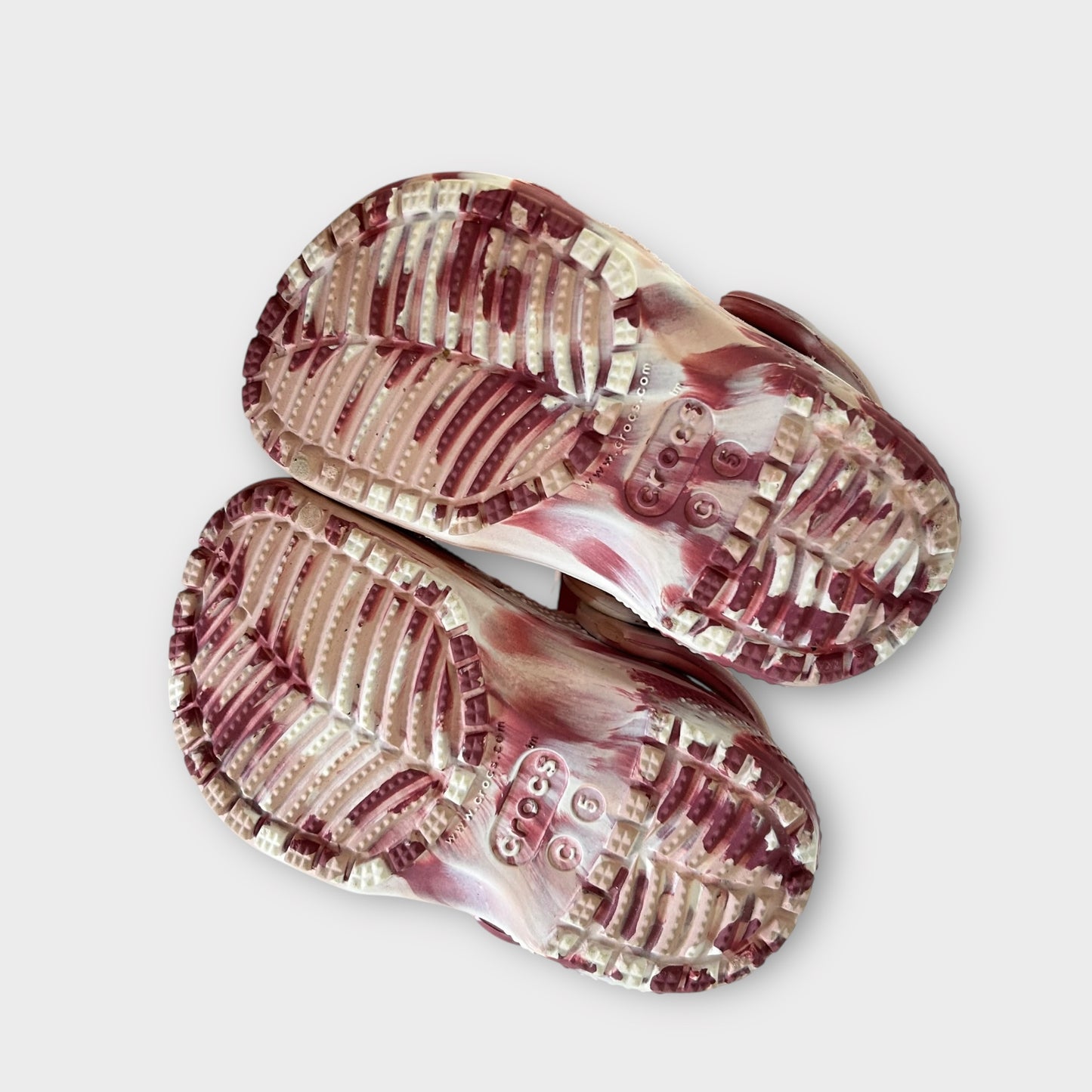 UK Infant Size 5 Pink Marbled Crocs Clog Sandals