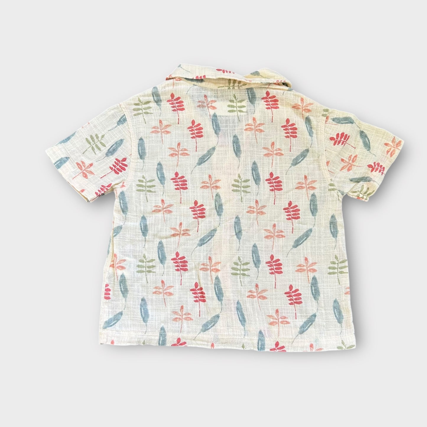 12-18 Months Zara Cream Leaf Print Muslin Shirt New