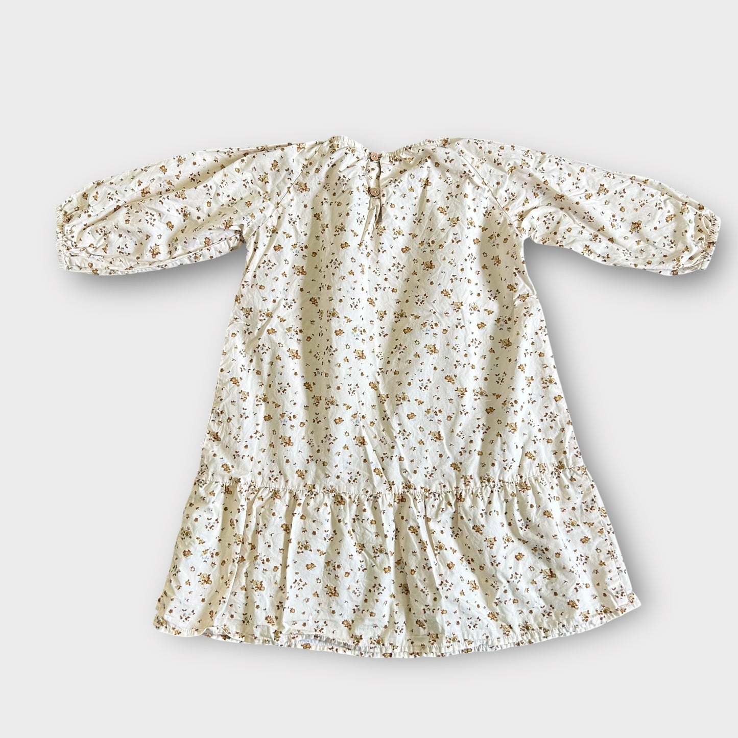 2-3 Years Odiee Cream and Brown Ditsy Floral Dress