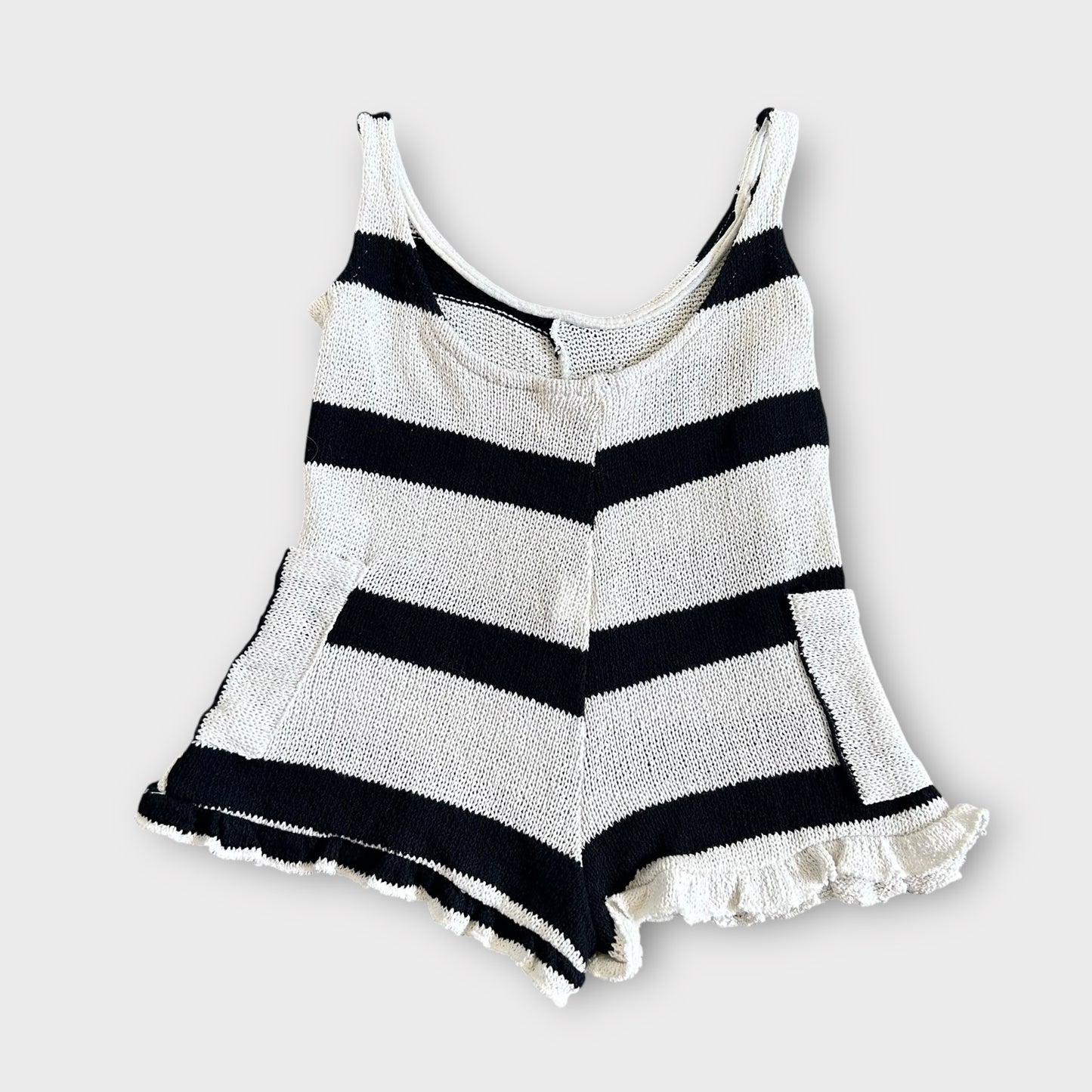 2-3 Years Zara Black and Cream Crochet Knitted Playsuit Romper